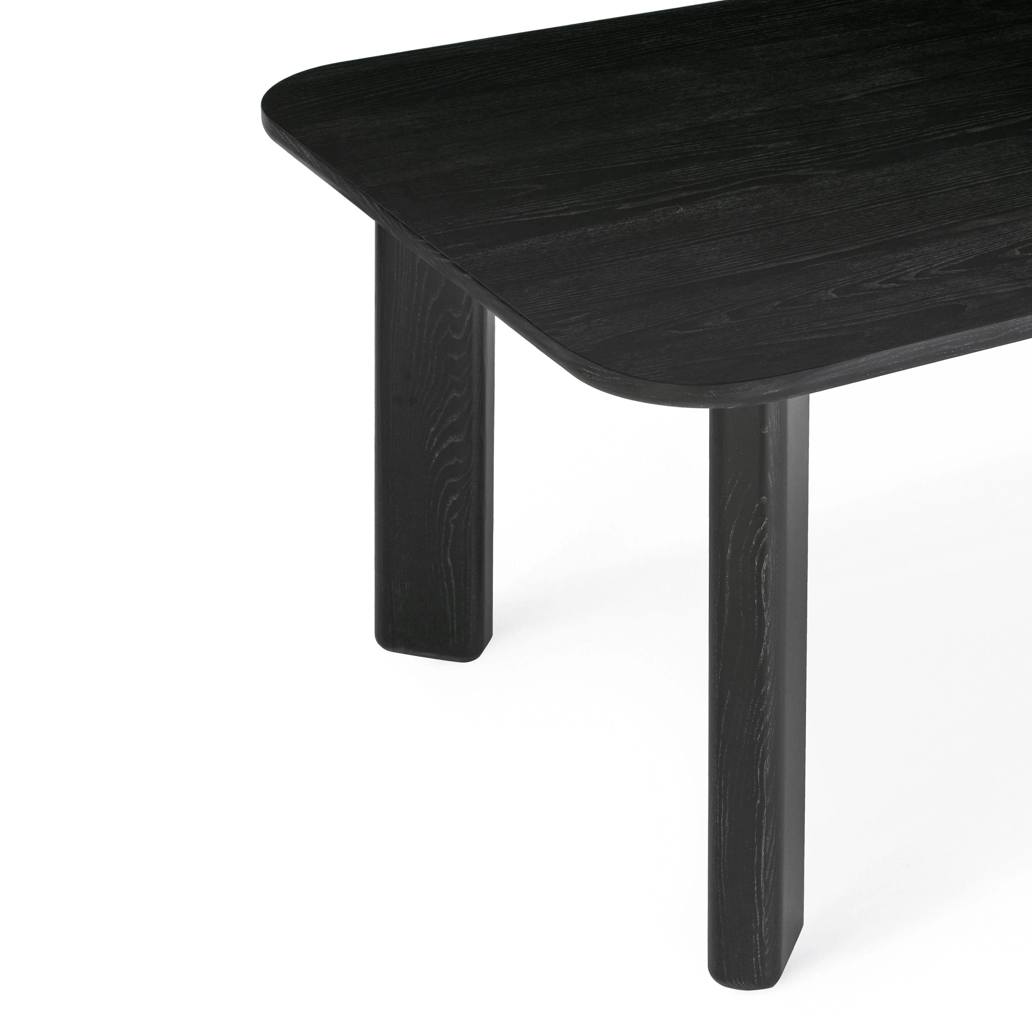 Jodie 68" Black Oak Rectangular Dining Table