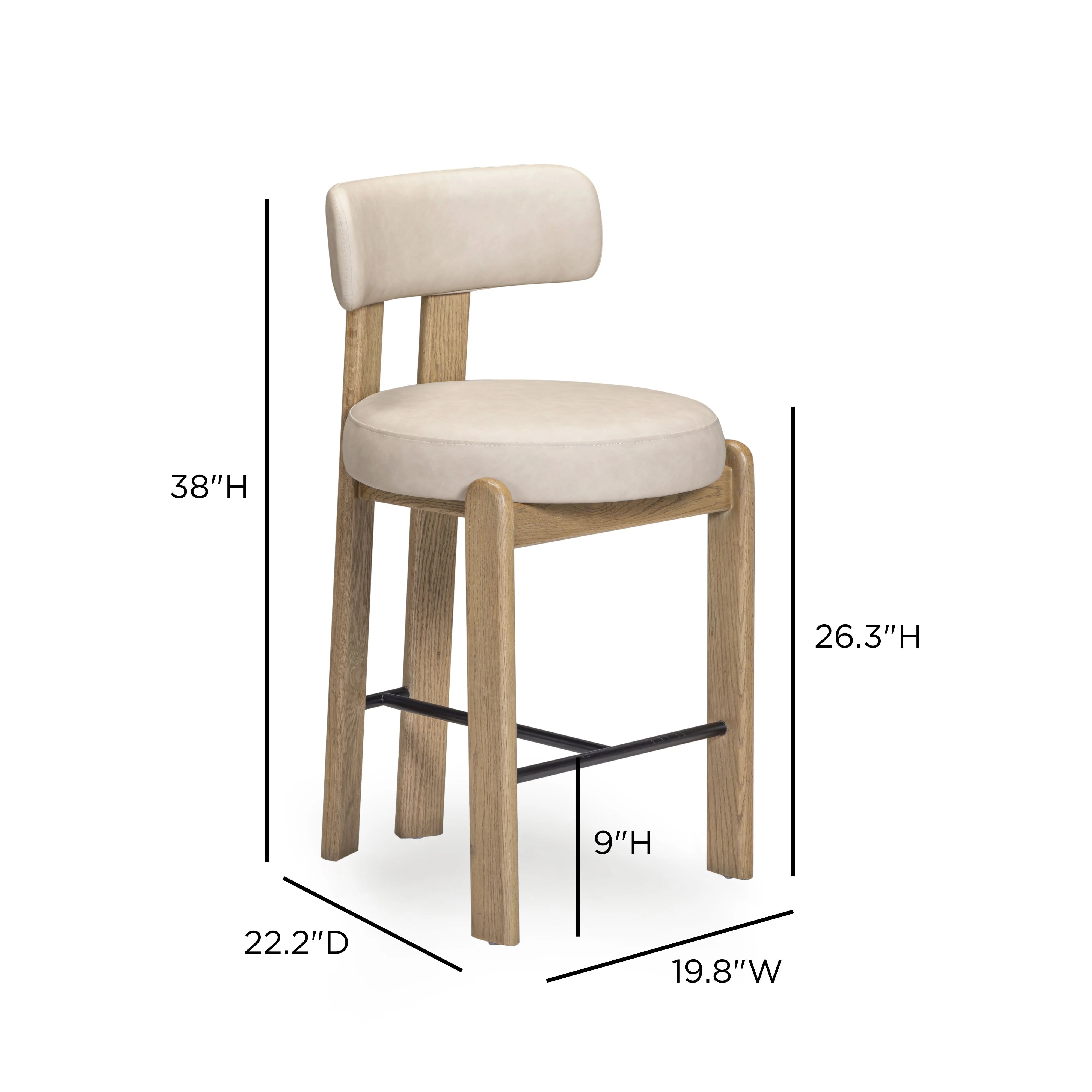 Odessa Performance Vegan Leather Counter Stool