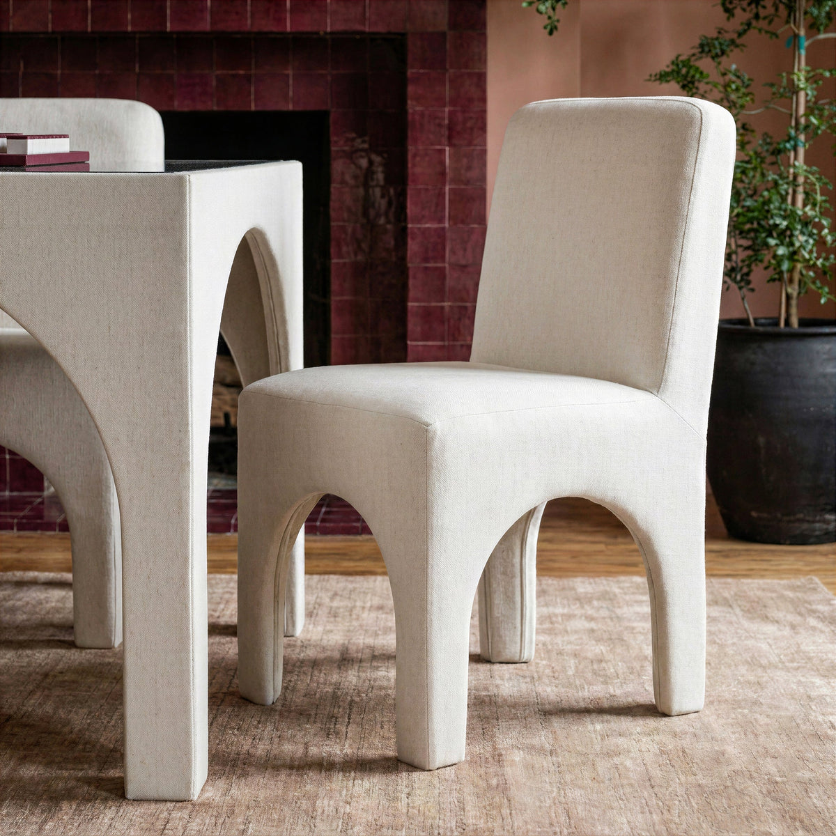 Tomlin Performance Chenille Dining Chair - Cream