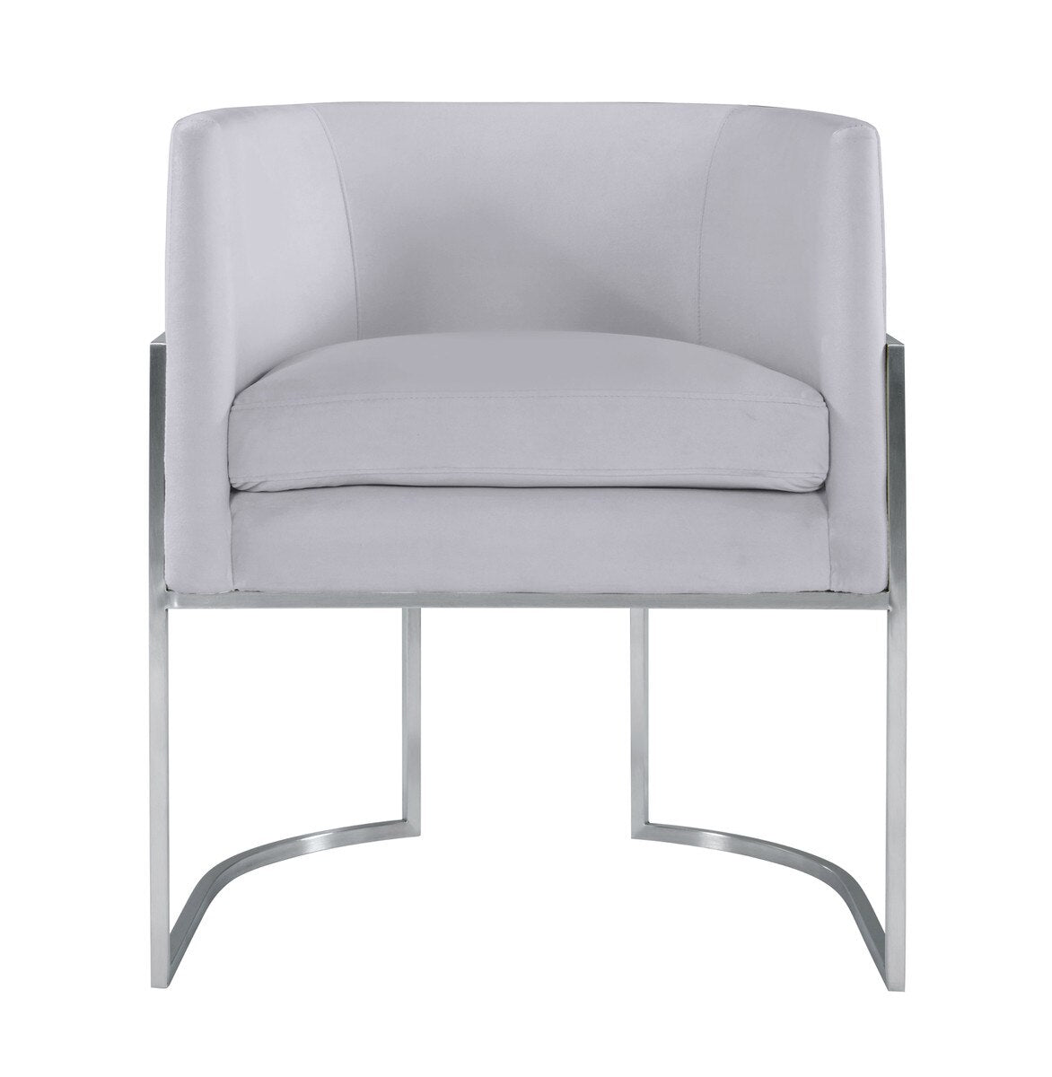 Giselle Grey Velvet Dining Chair - Silver Frame By Inspire Me! Home Decor