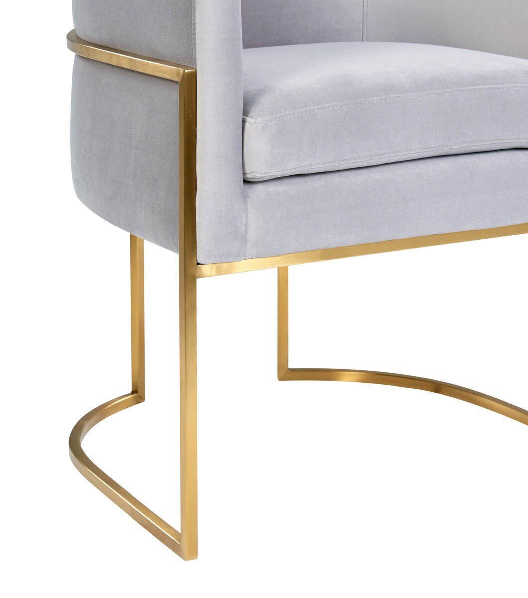 Giselle Grey Velvet Dining Chair - Gold Frame By Inspire Me! Home Decor