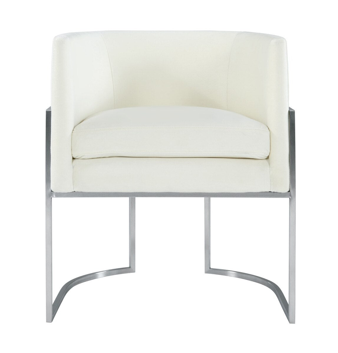 Giselle Cream Velvet Dining Chair - Silver Frame By Inspire Me! Home Decor