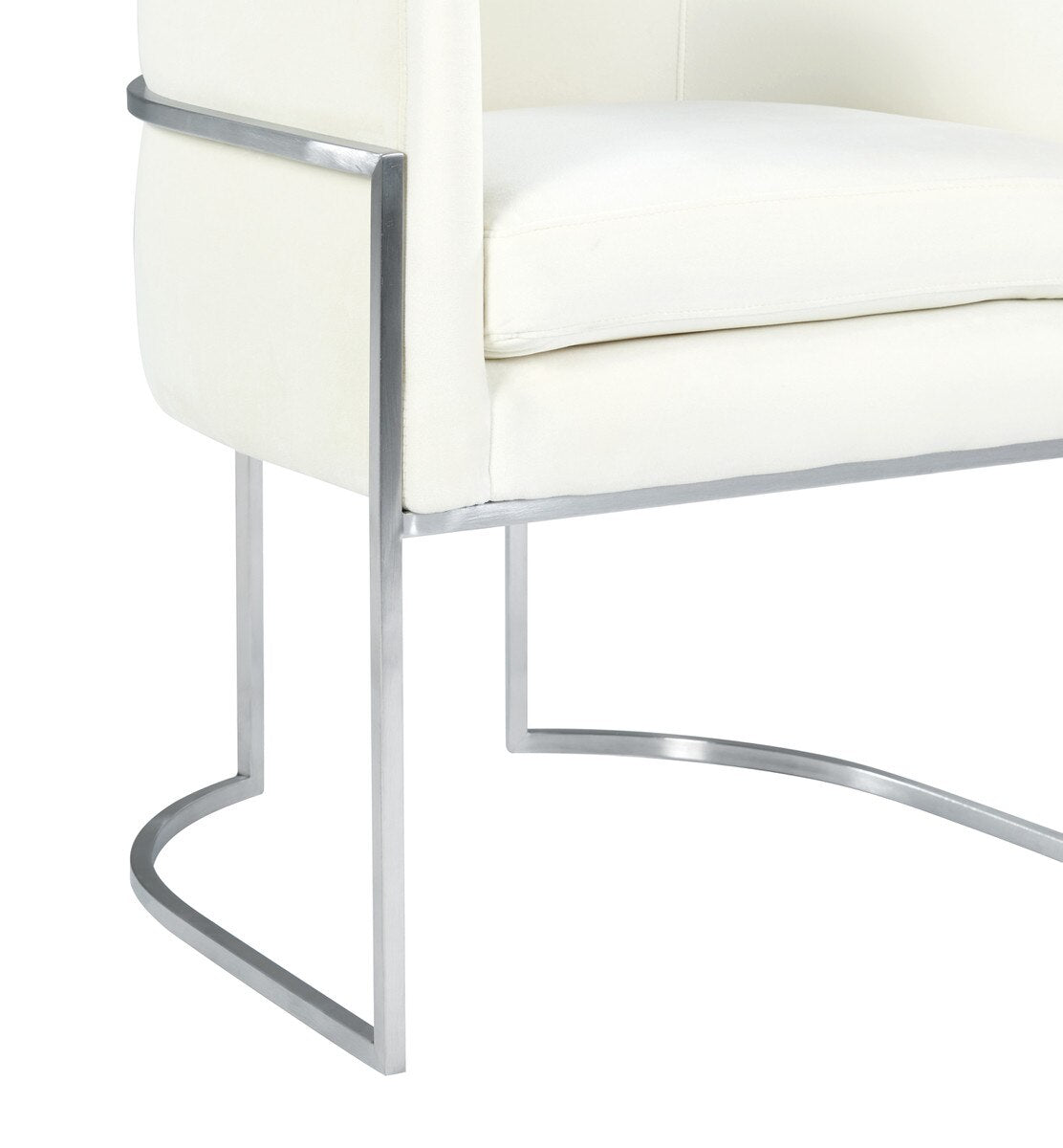 Giselle Cream Velvet Dining Chair - Silver Frame By Inspire Me! Home Decor