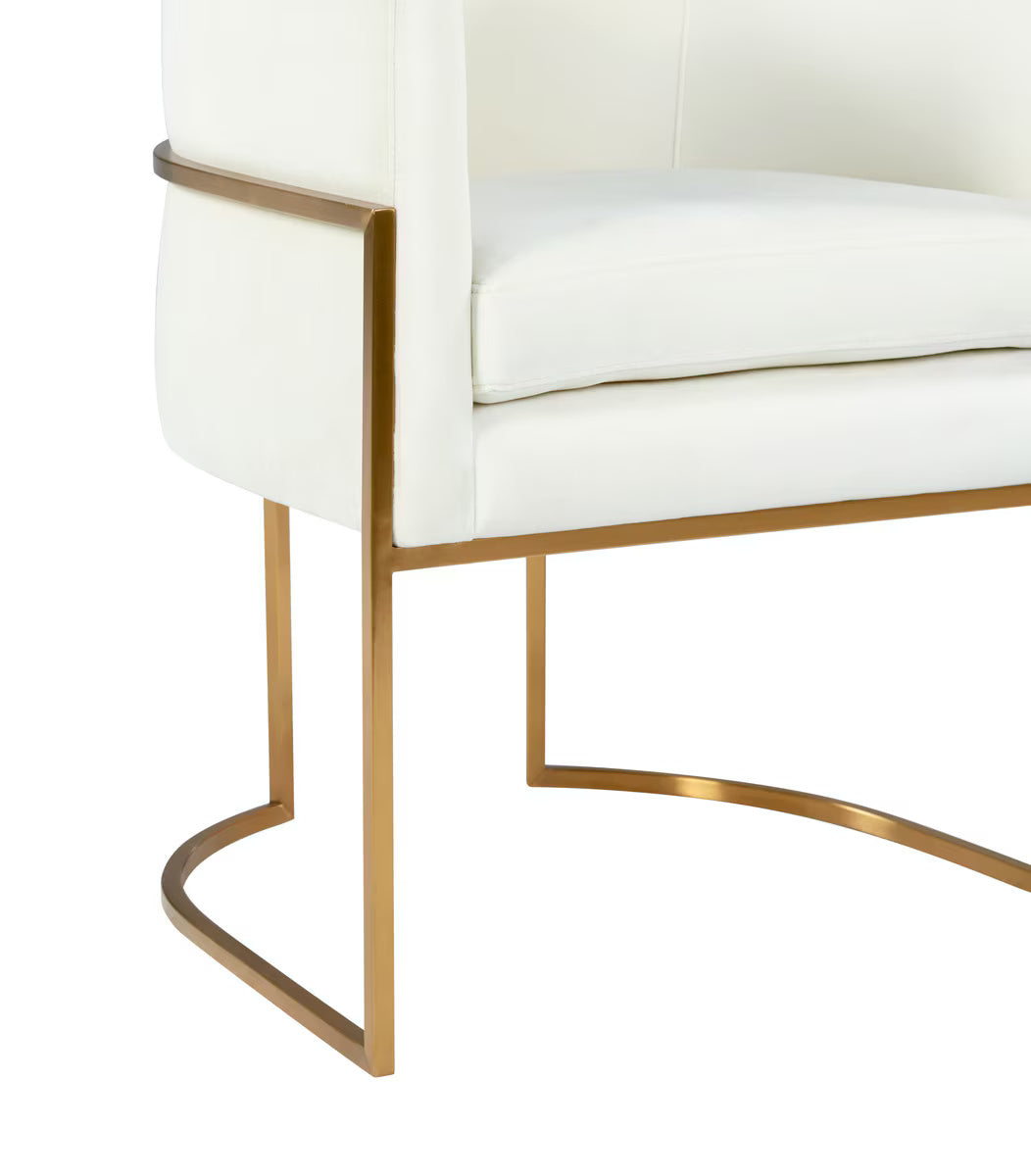 Giselle Cream Velvet Dining Chair - Gold Frame By Inspire Me! Home Decor