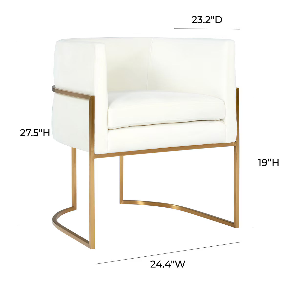 Giselle Cream Velvet Dining Chair - Gold Frame By Inspire Me! Home Decor