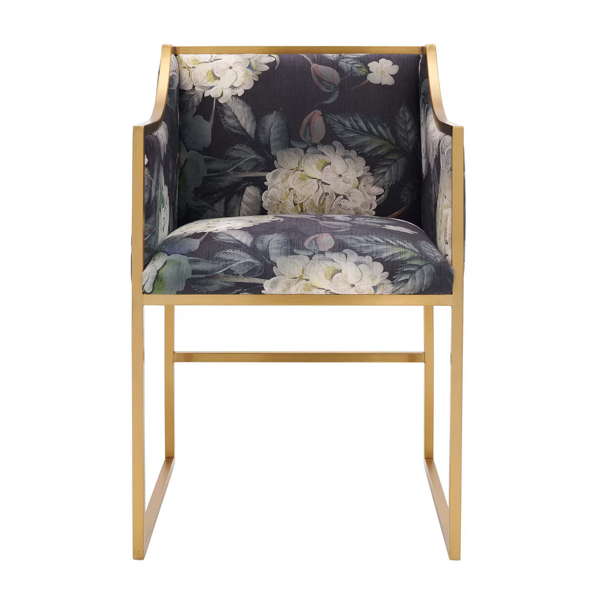 Atara Floral Velvet Gold Chair