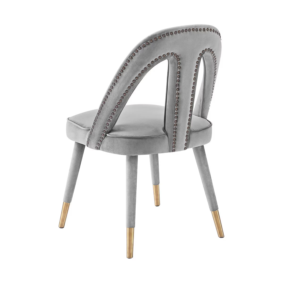 Petra Light Grey Velvet Side Chair