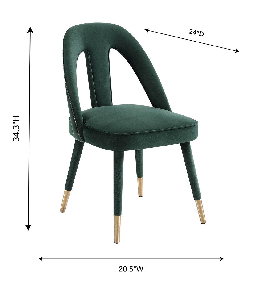 Petra Forest Green Velvet Side Chair