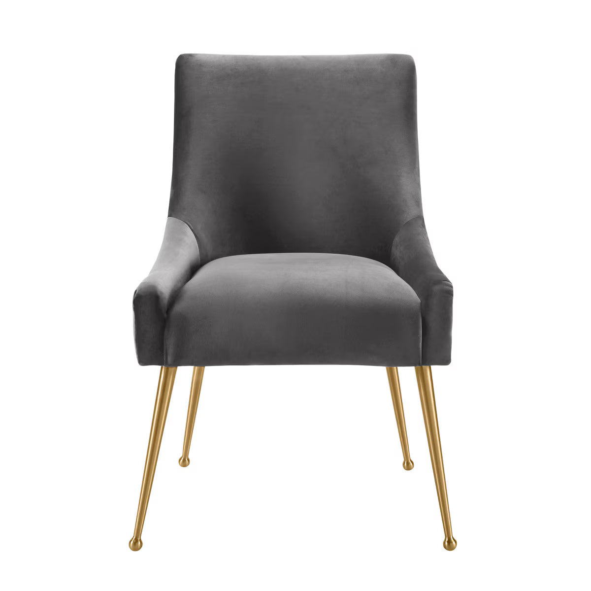 Beatrix Pleated Grey Velvet Side Chair