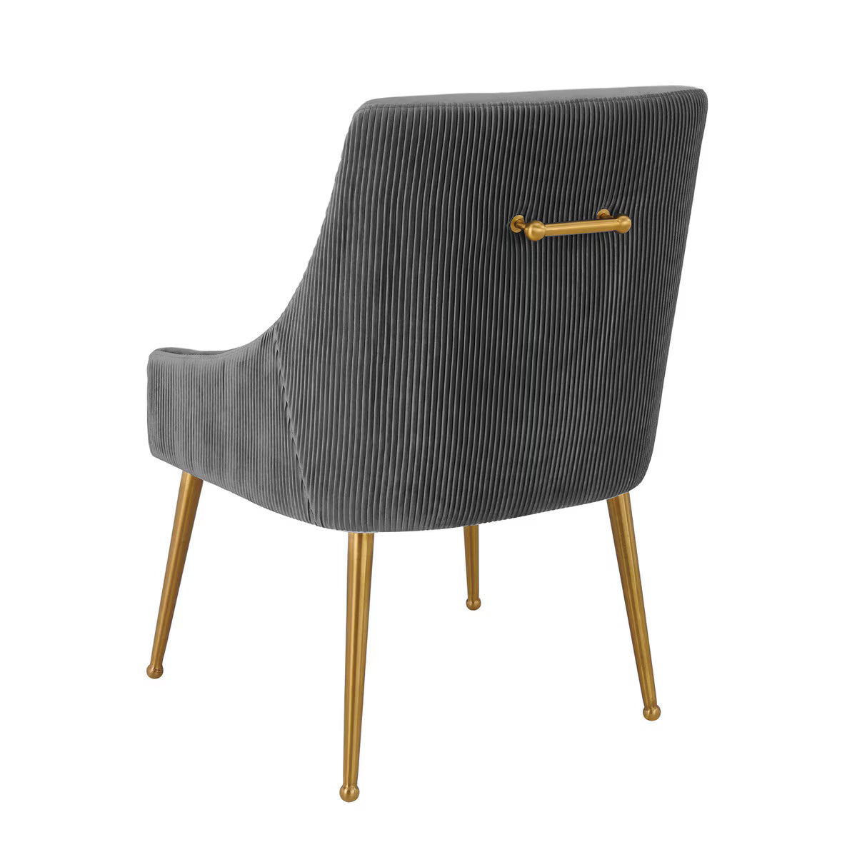 Beatrix Pleated Grey Velvet Side Chair