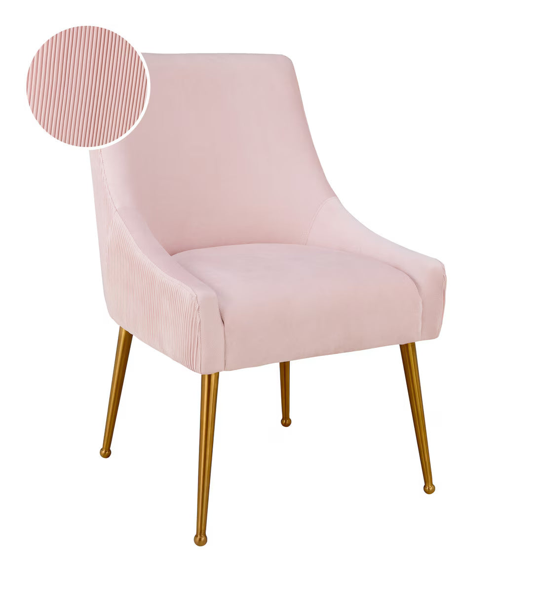 Beatrix Pleated Blush Velvet Side Chair