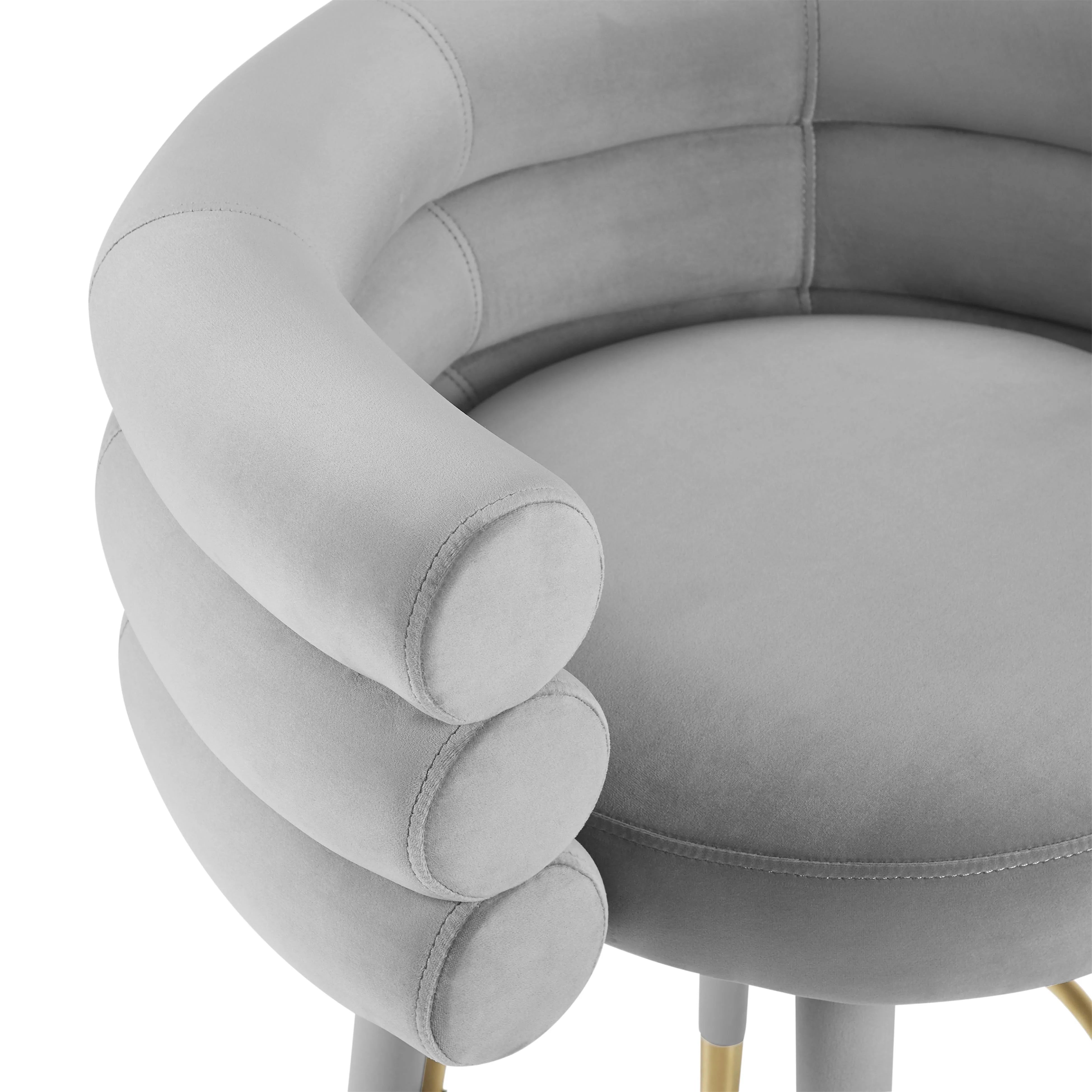 Tabouret de bar Betty en velours gris