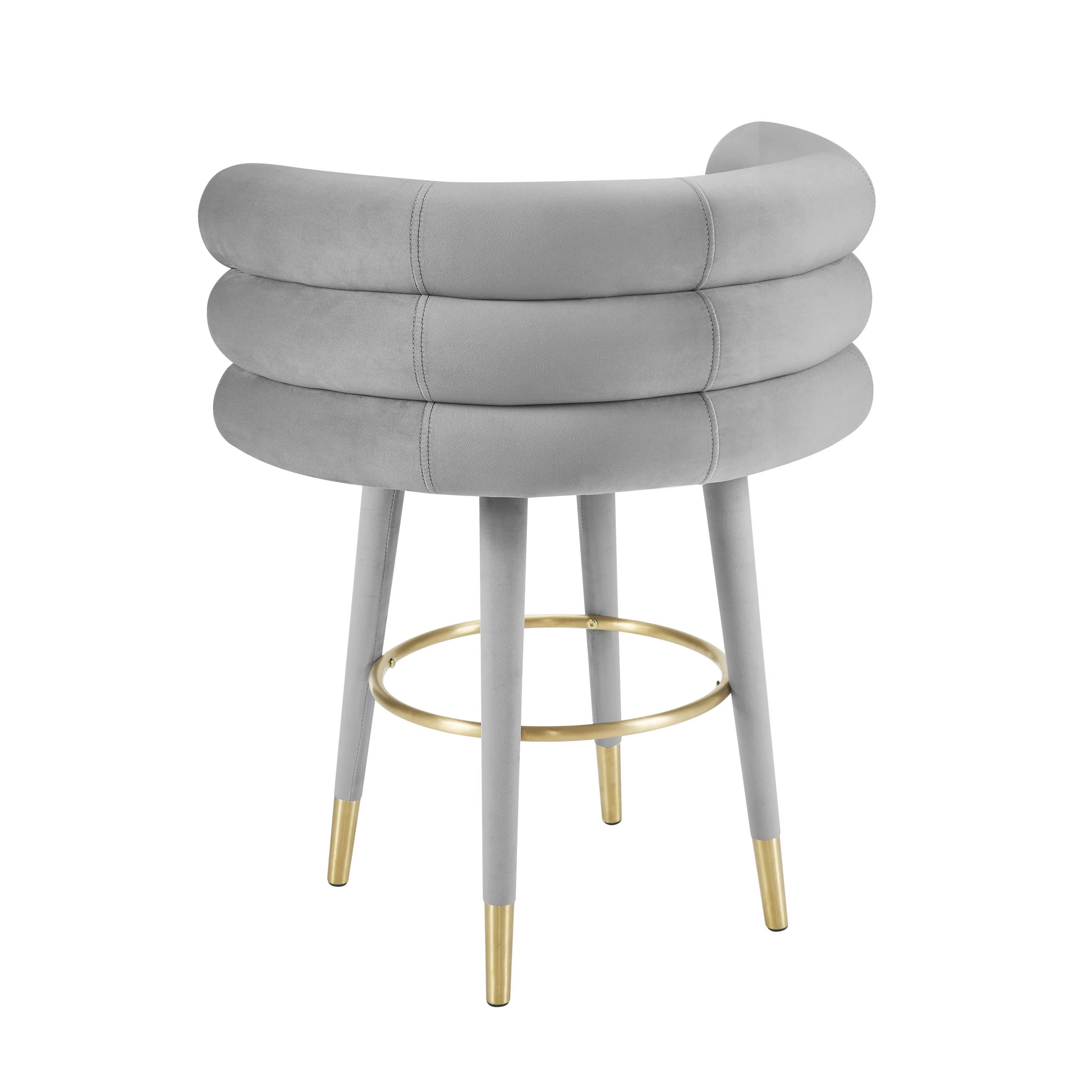 Tabouret de bar Betty en velours gris