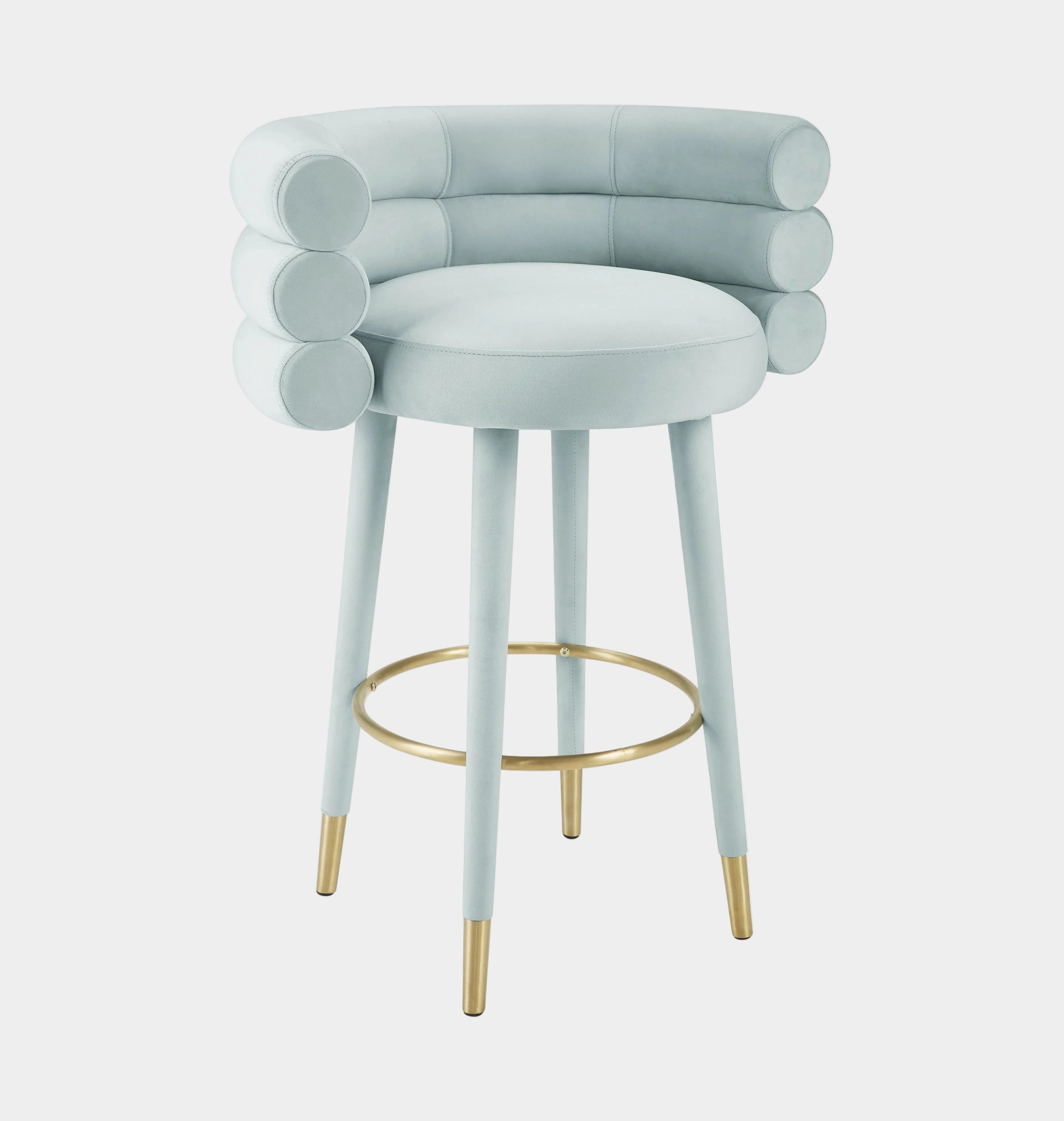 Tabouret de bar Betty en velours gris