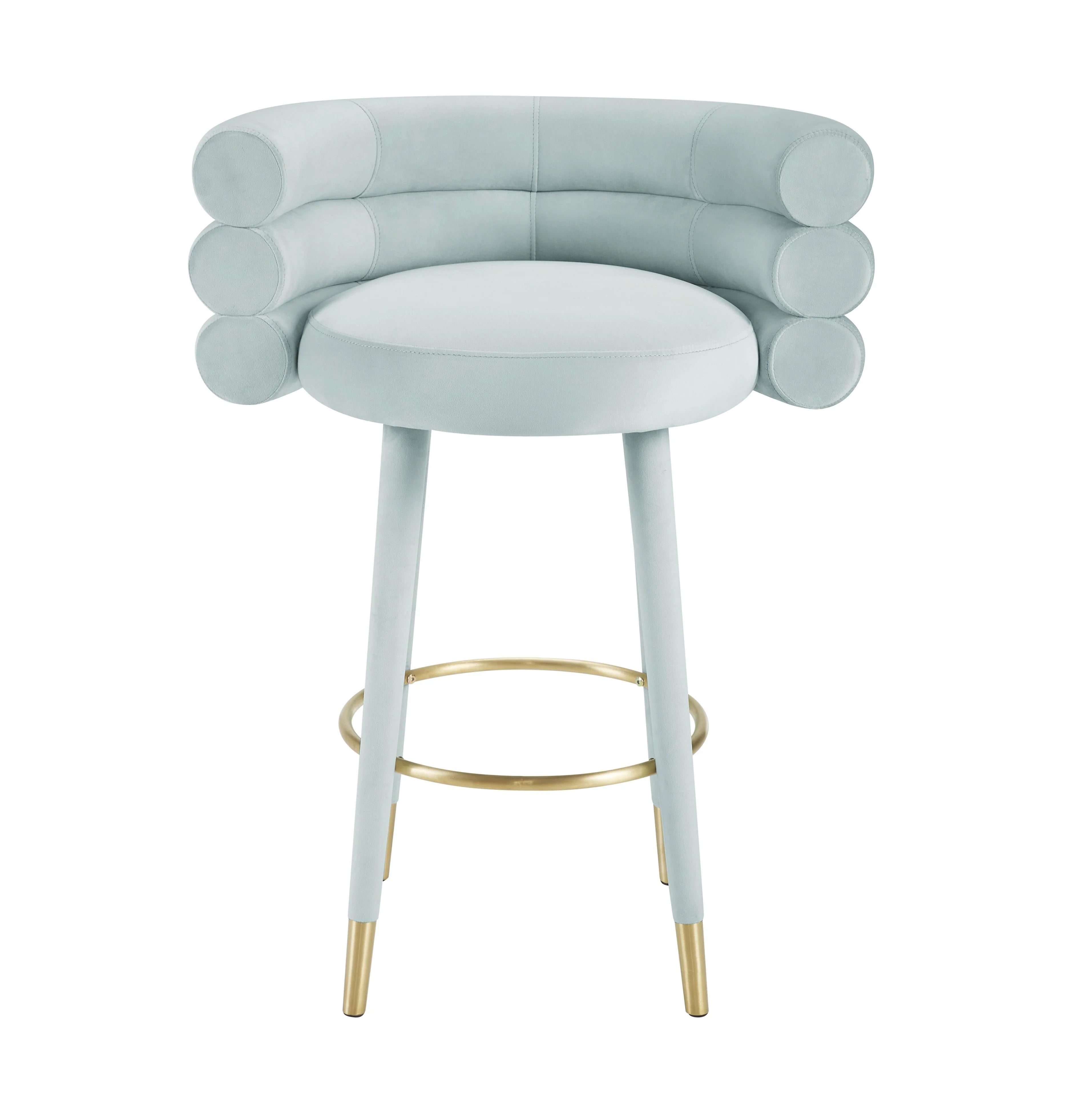 Tabouret de bar Betty en velours gris
