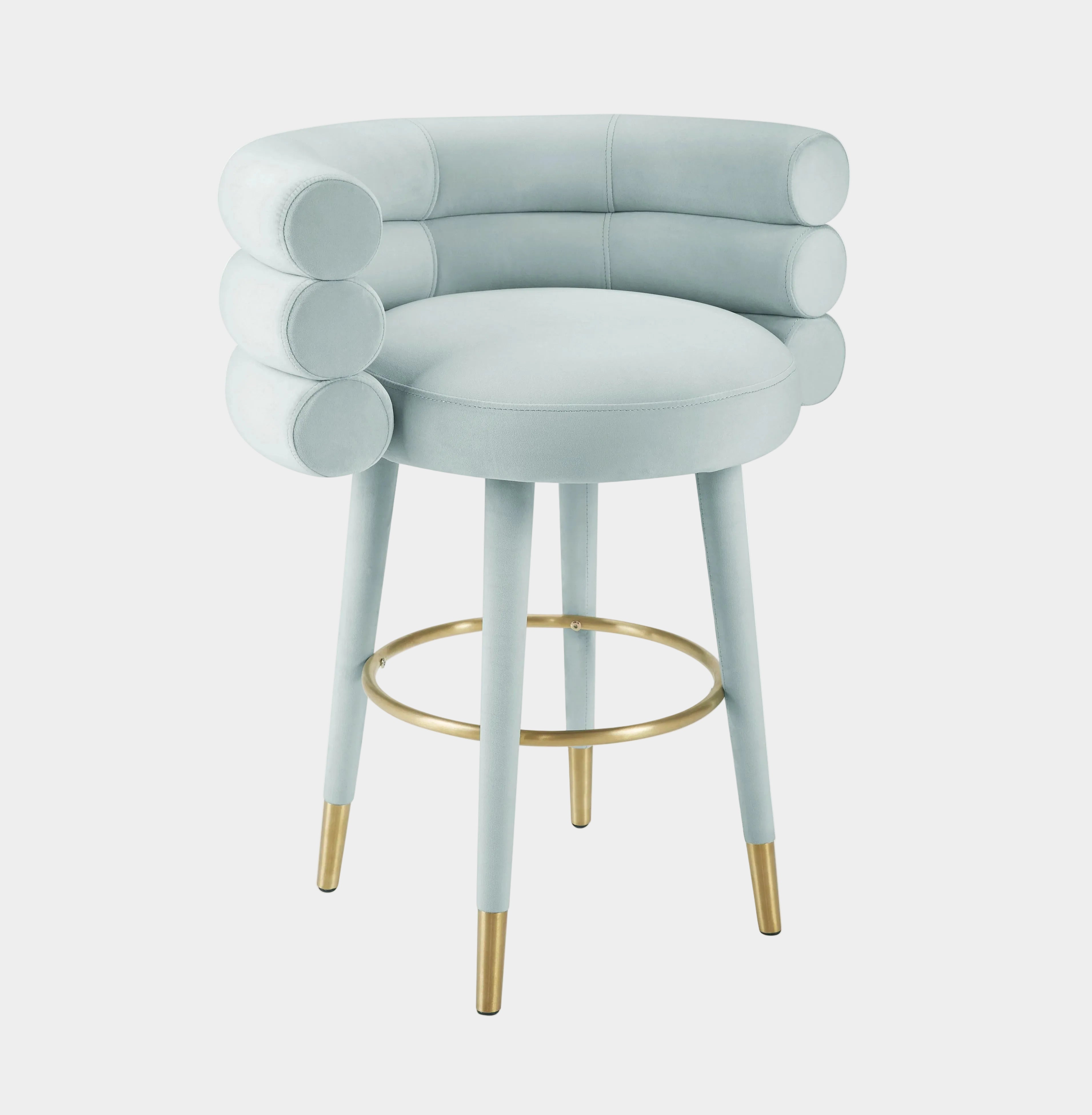 Tabouret de bar Betty en velours gris