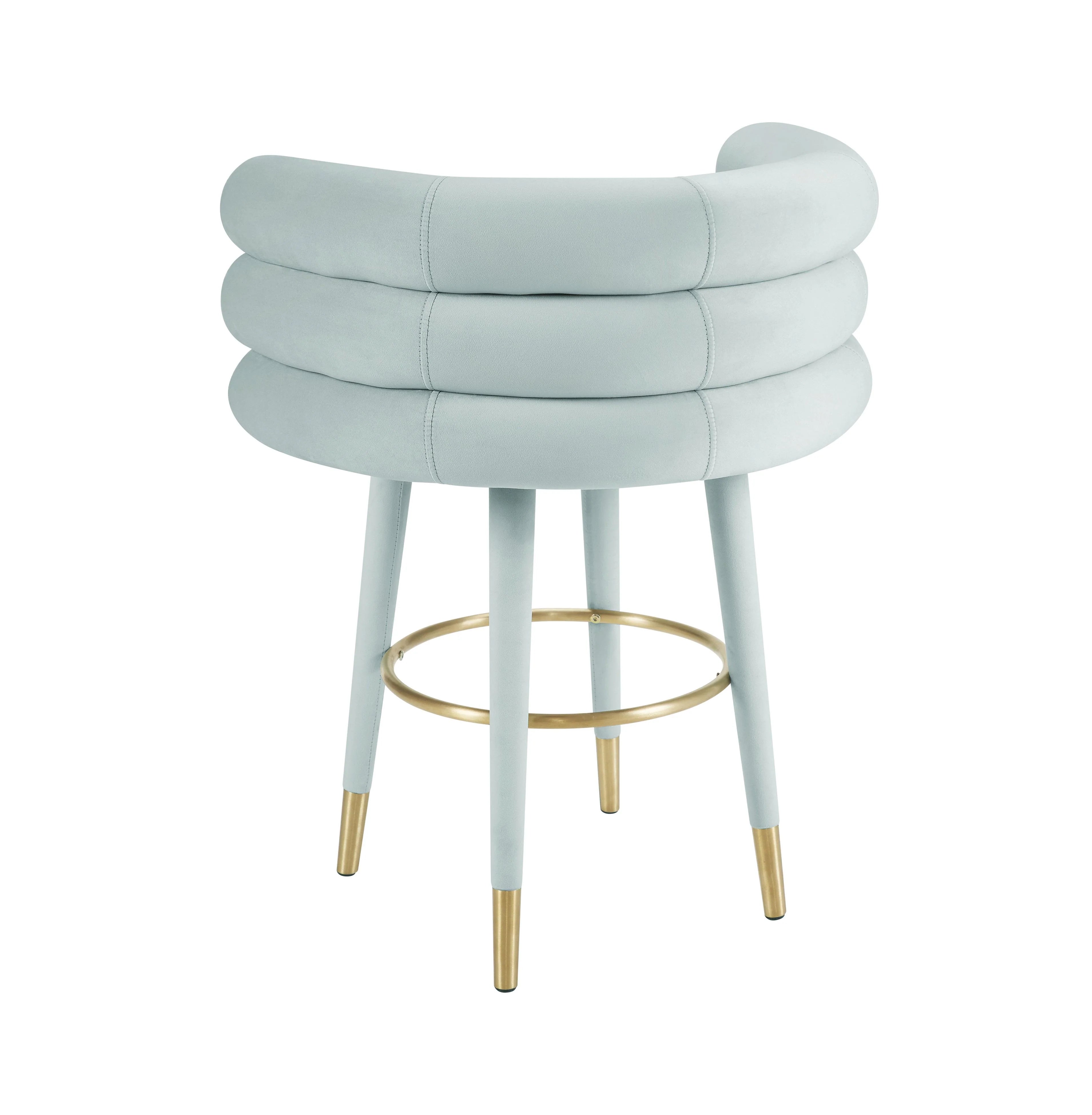 Tabouret de bar Betty en velours gris