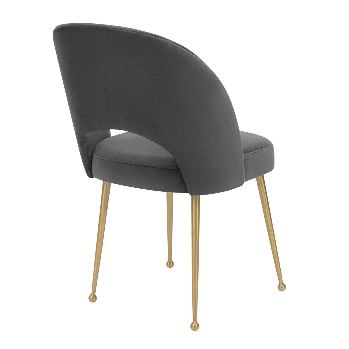 Swell Dark Grey Velvet Chair