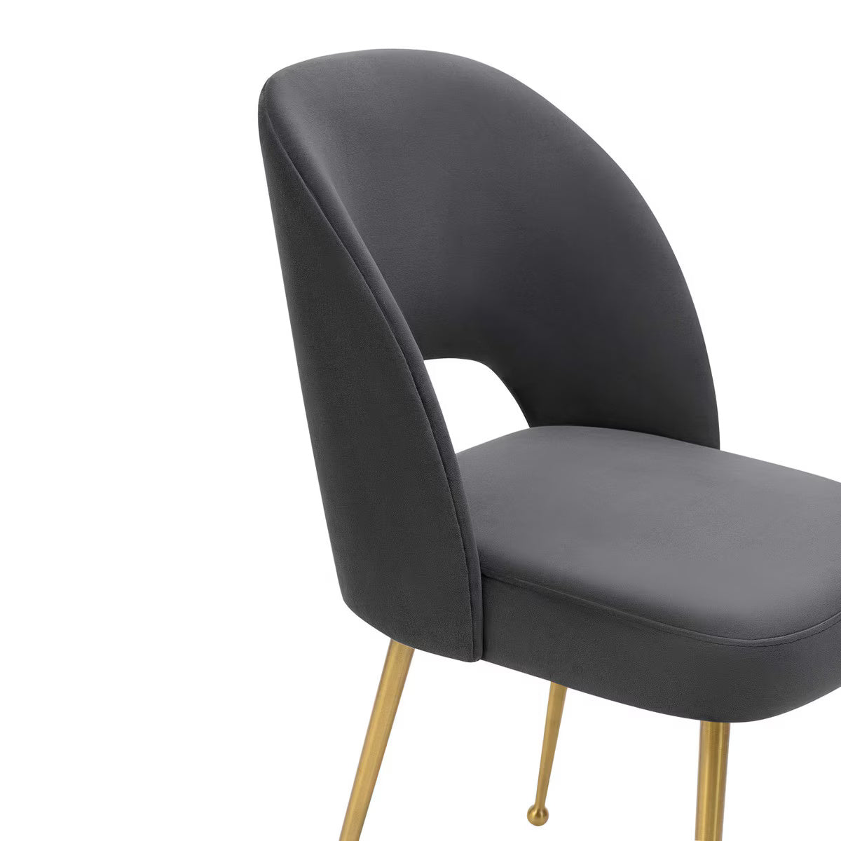 Swell Dark Grey Velvet Chair