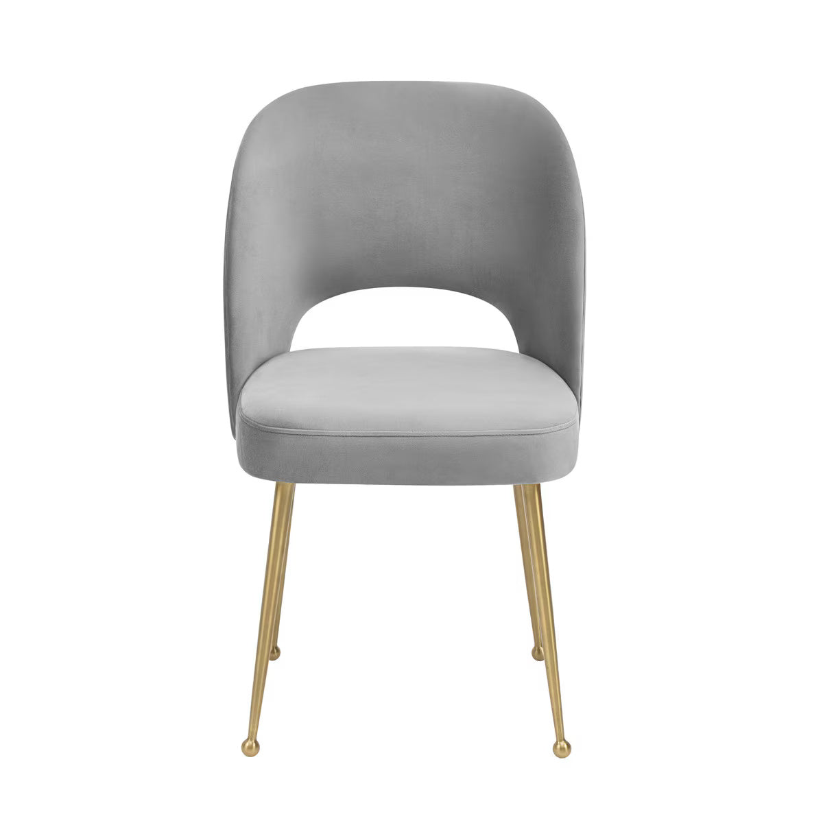 Swell Light Grey Velvet Chair