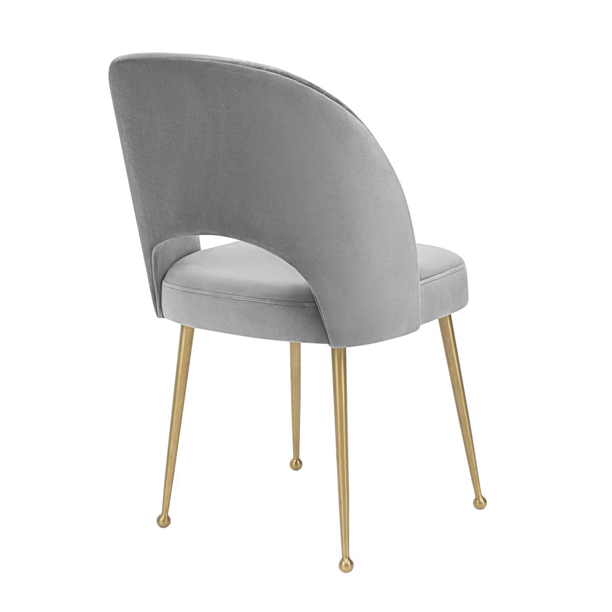 Swell Light Grey Velvet Chair