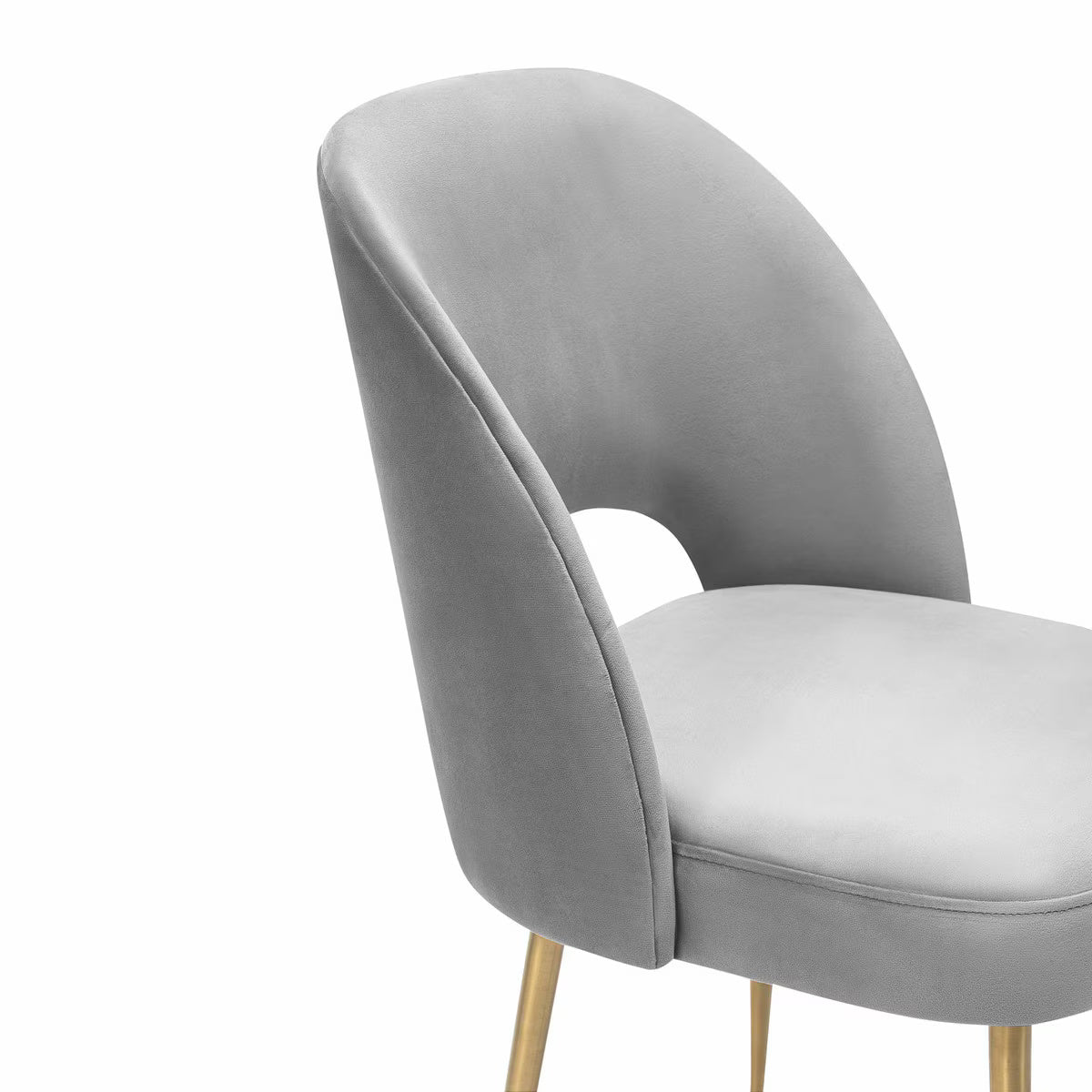 Swell Light Grey Velvet Chair