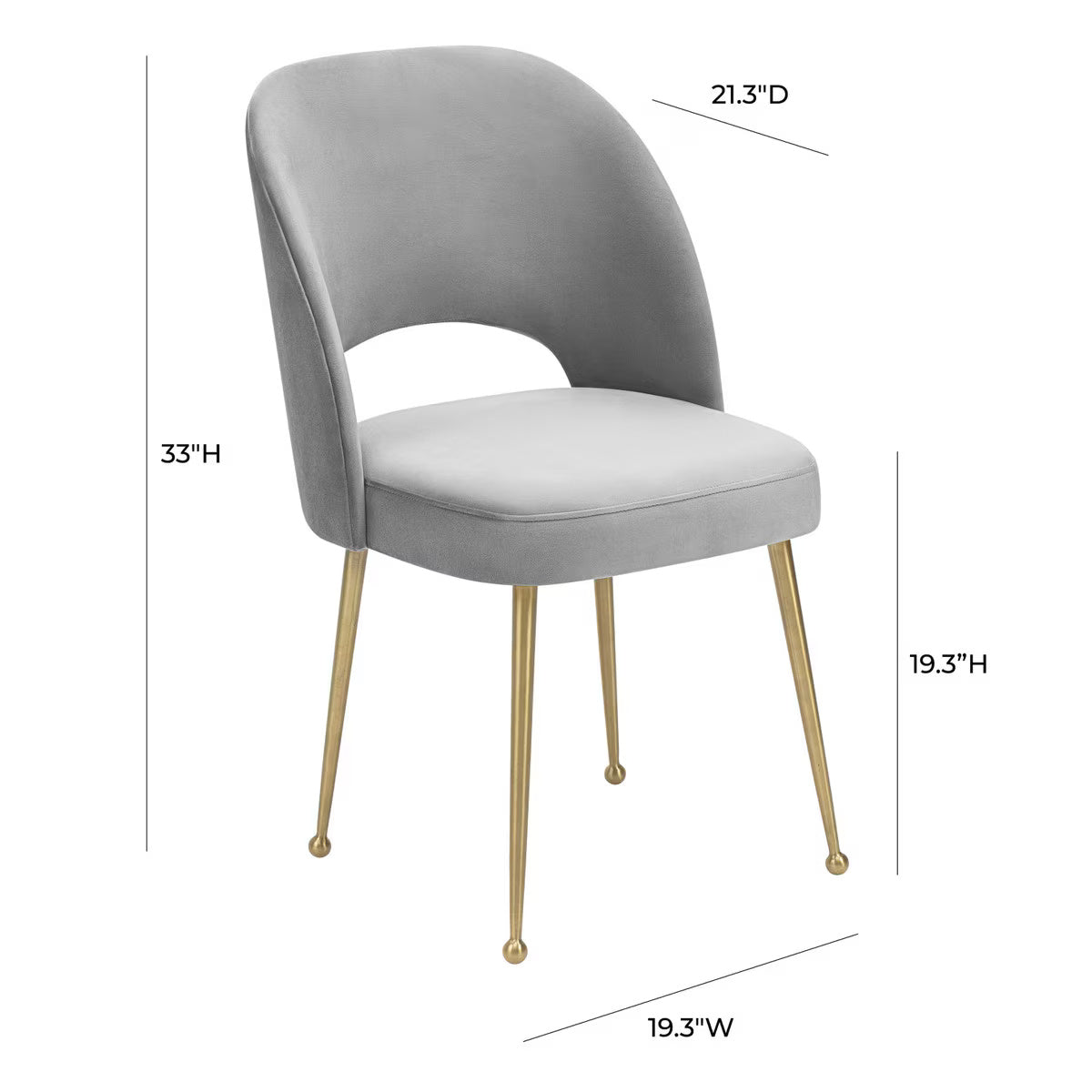 Swell Light Grey Velvet Chair