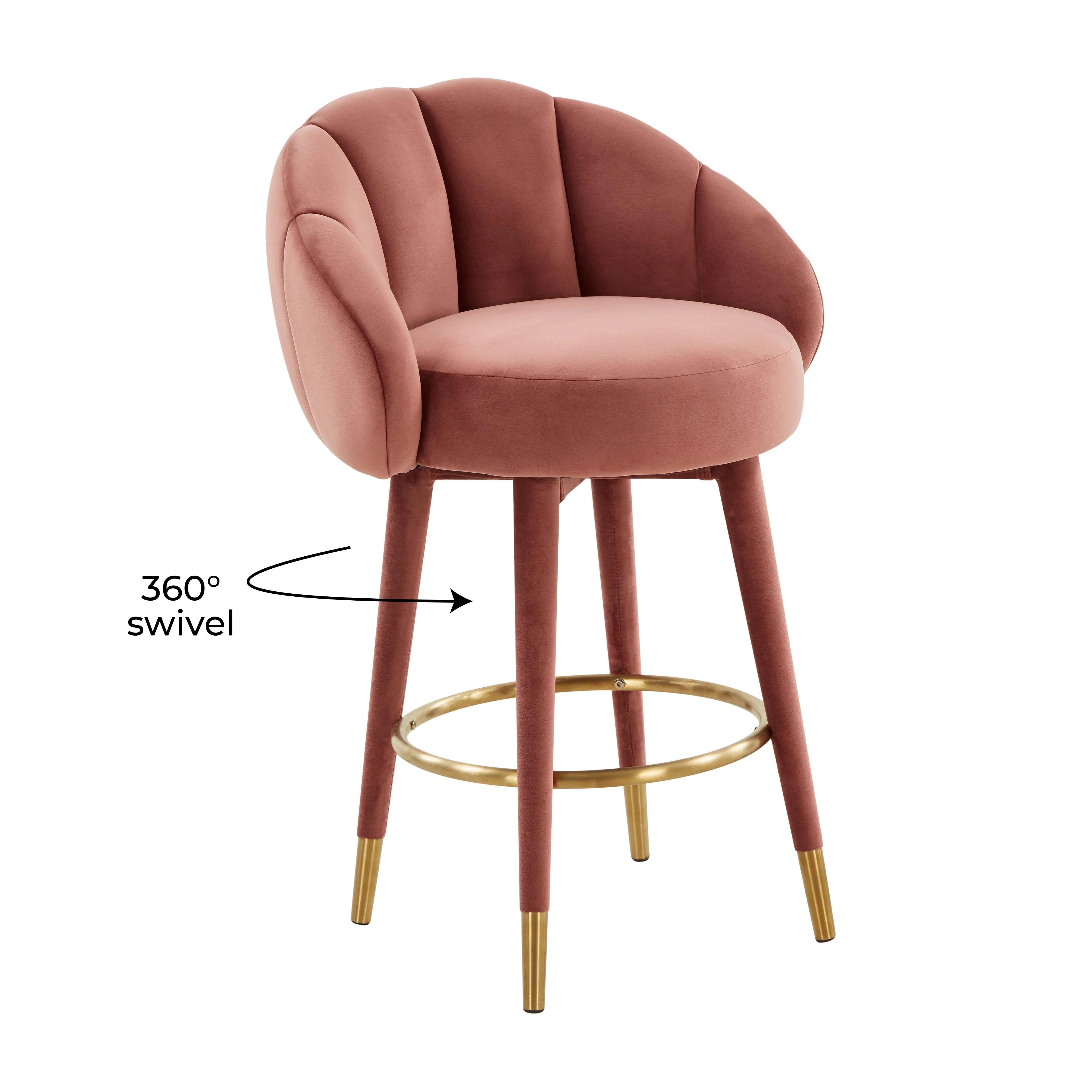 Myla Performance Velvet Swivel Stool