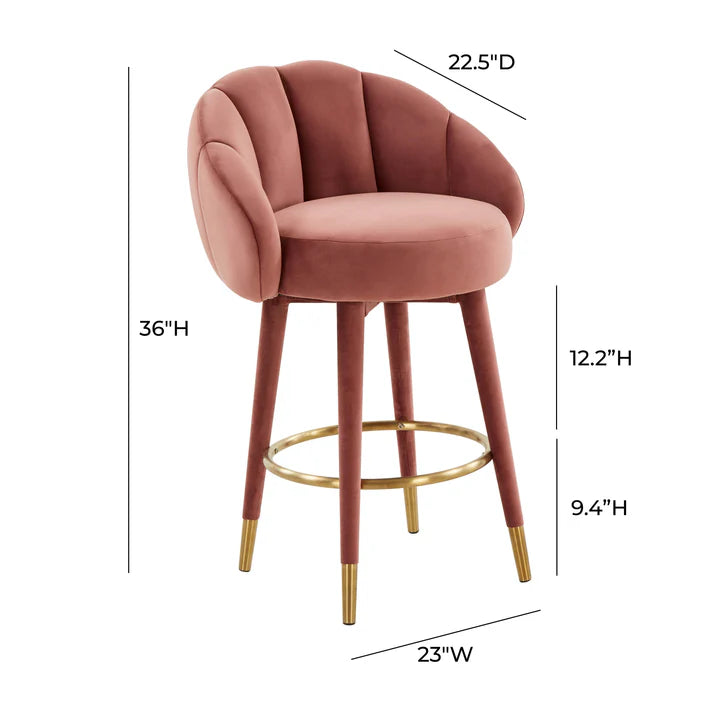 Myla Velvet Swivel Stool
