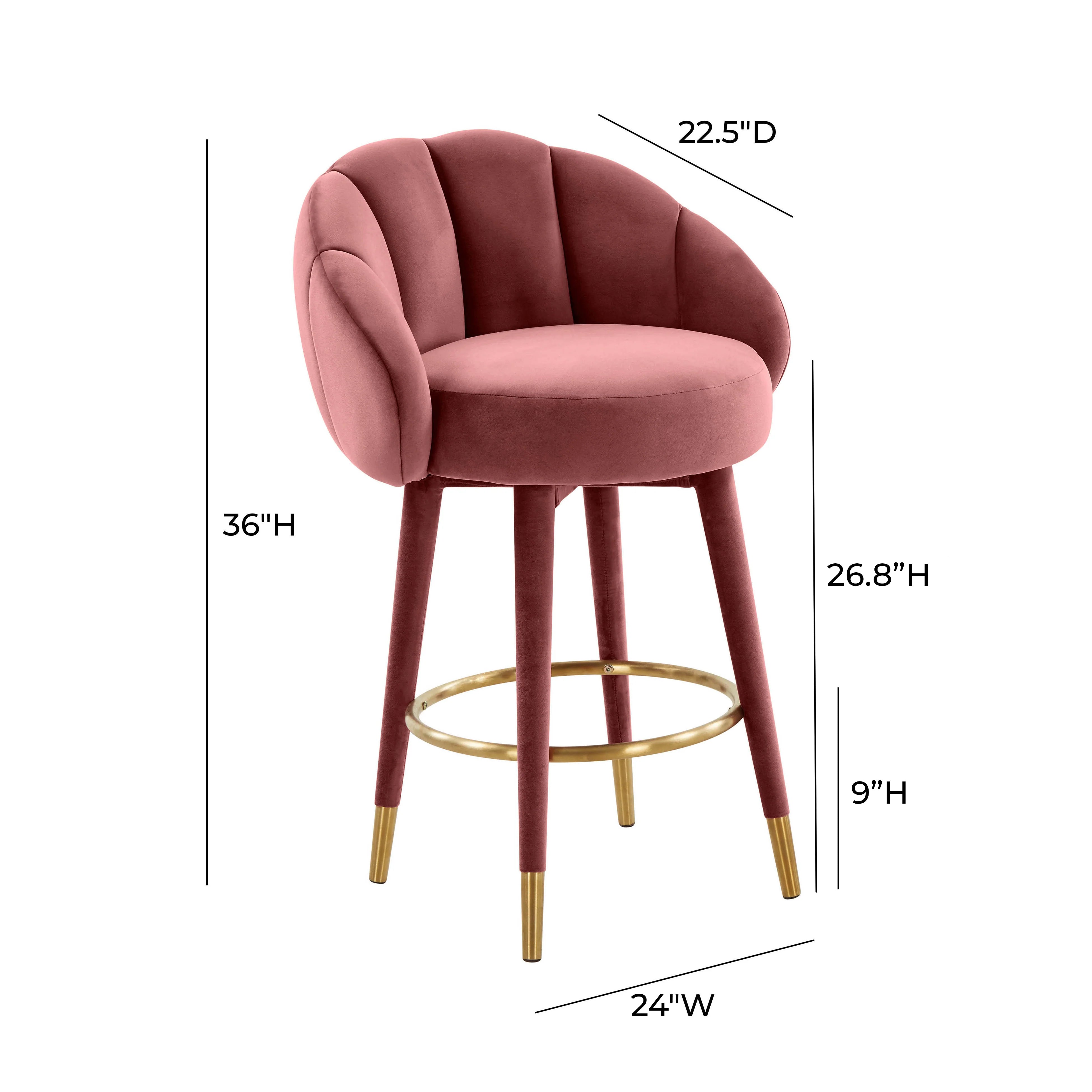 Myla Performance Velvet Swivel Stool