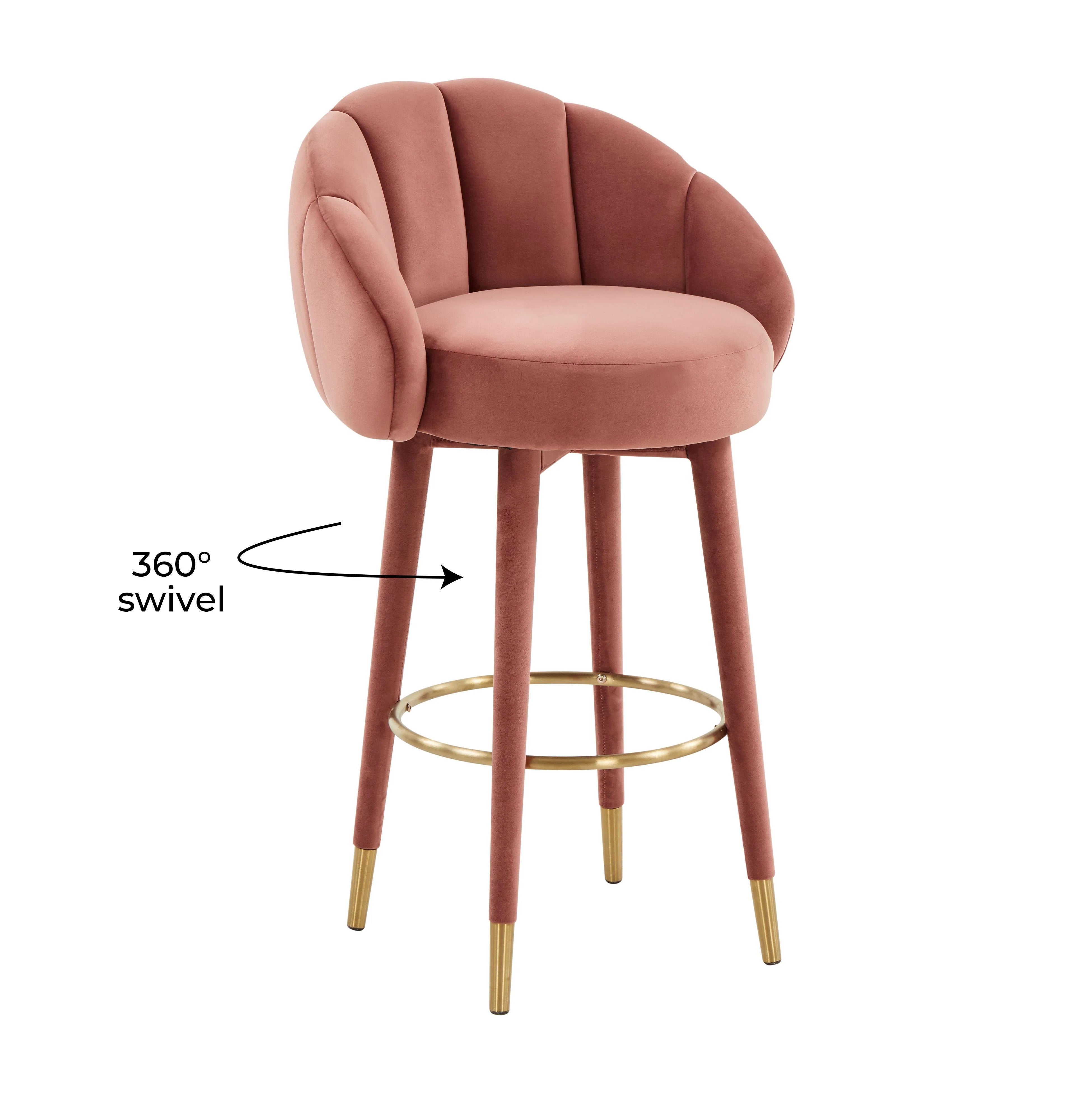 Myla Performance Velvet Swivel Stool