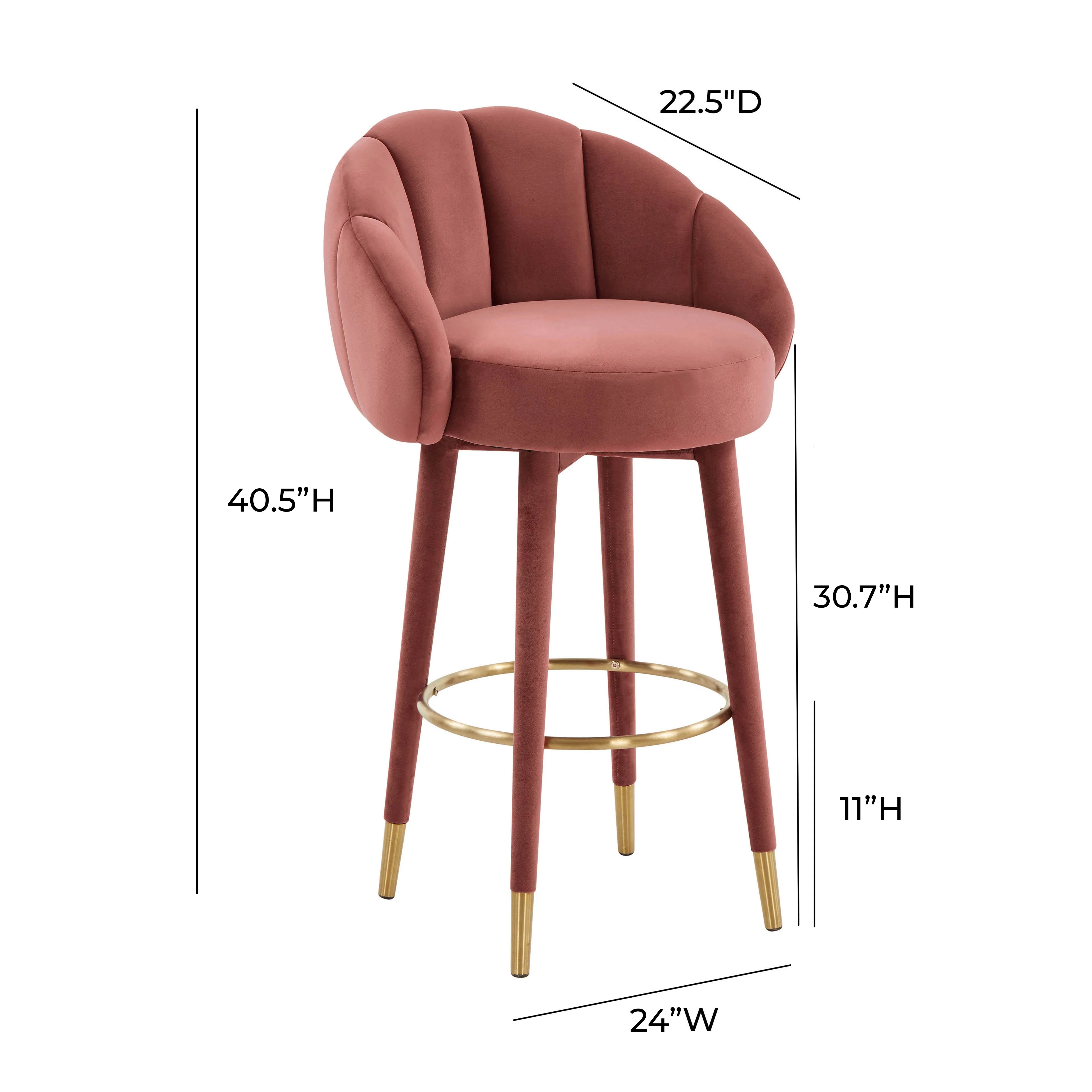 Myla Performance Velvet Swivel Stool