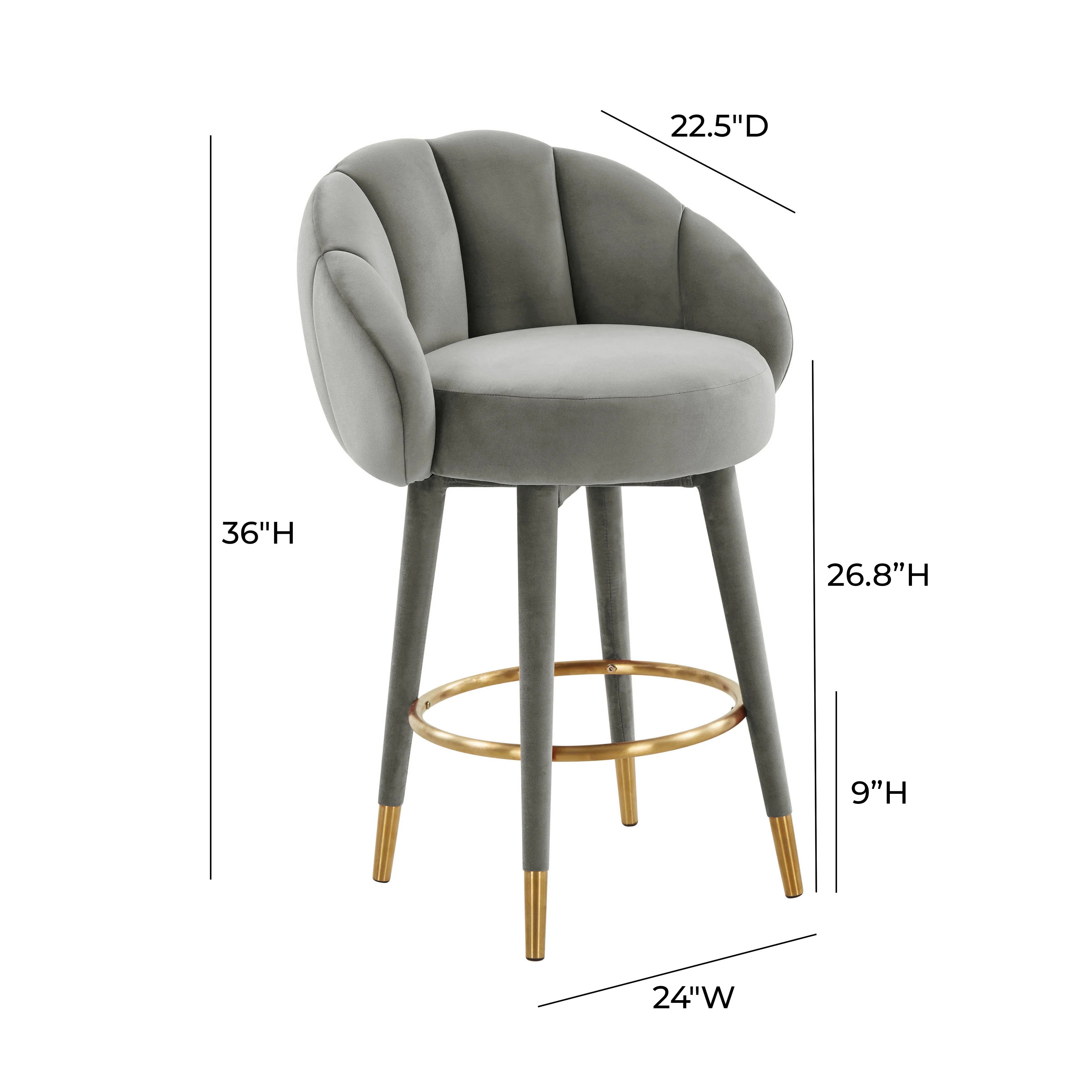 Myla Performance Velvet Swivel Stool
