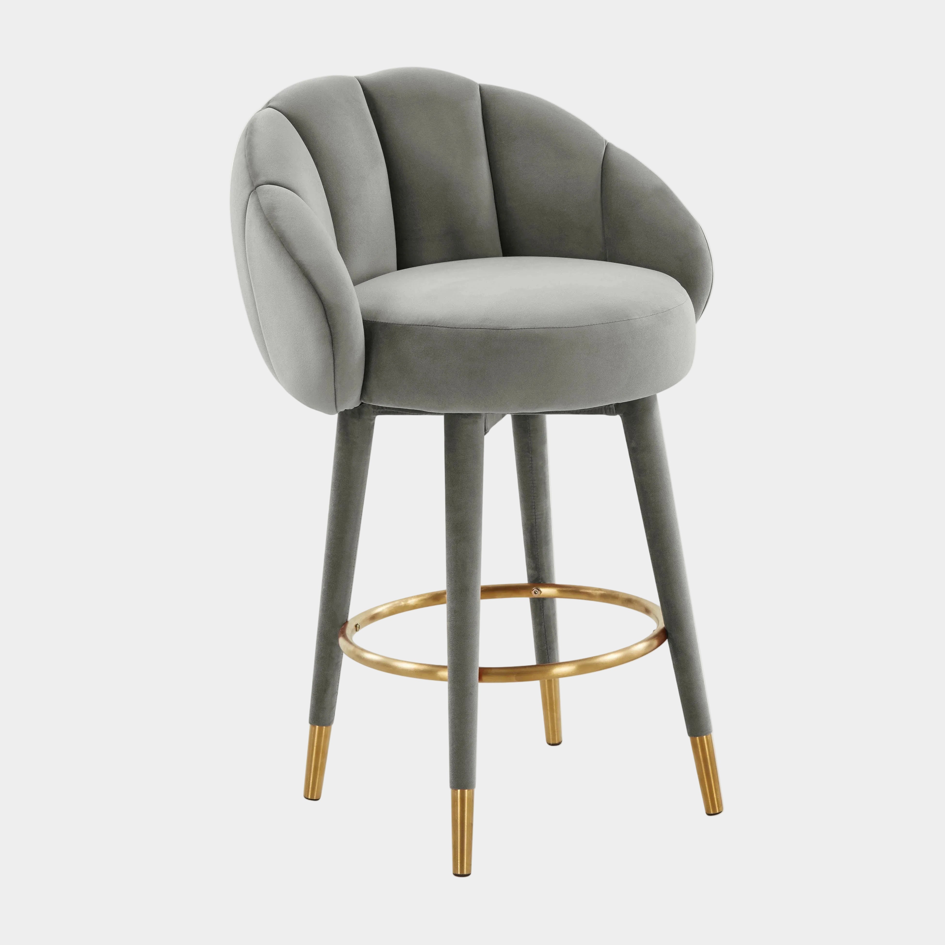 Myla Performance Velvet Swivel Stool