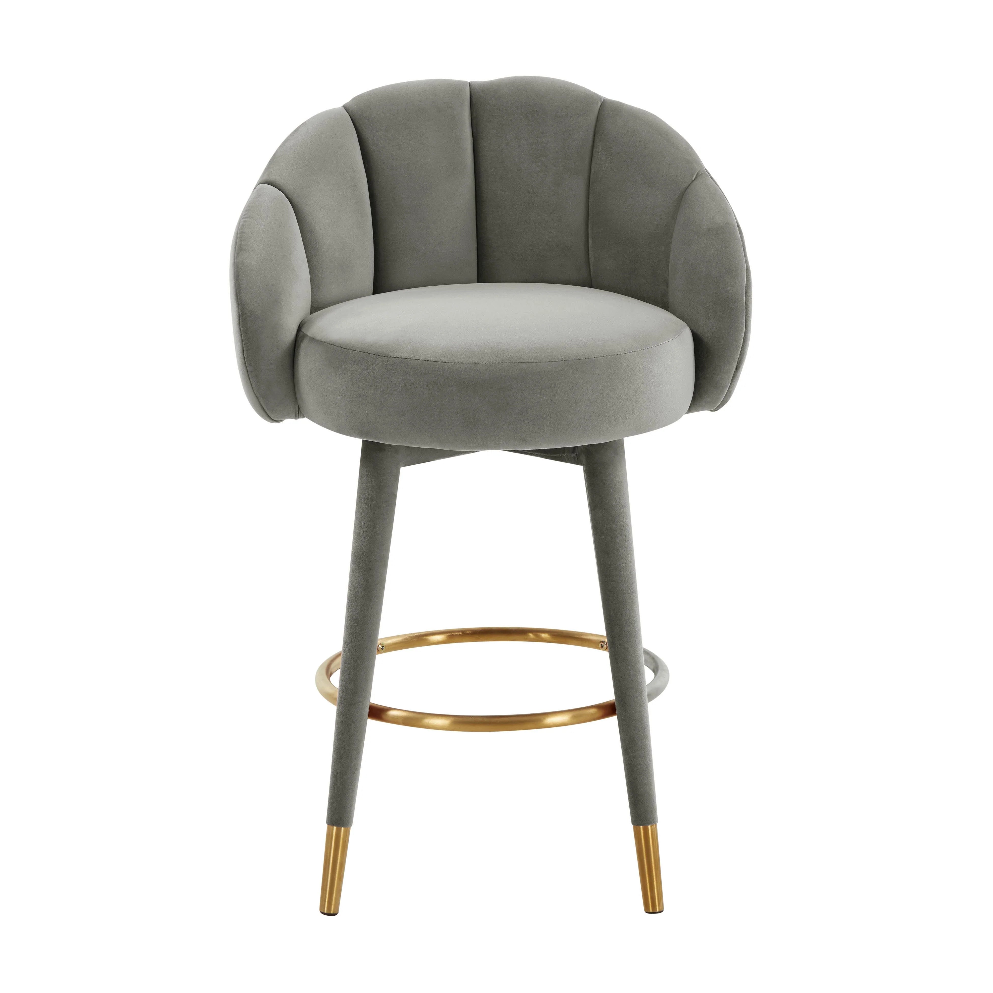 Myla Performance Velvet Swivel Stool