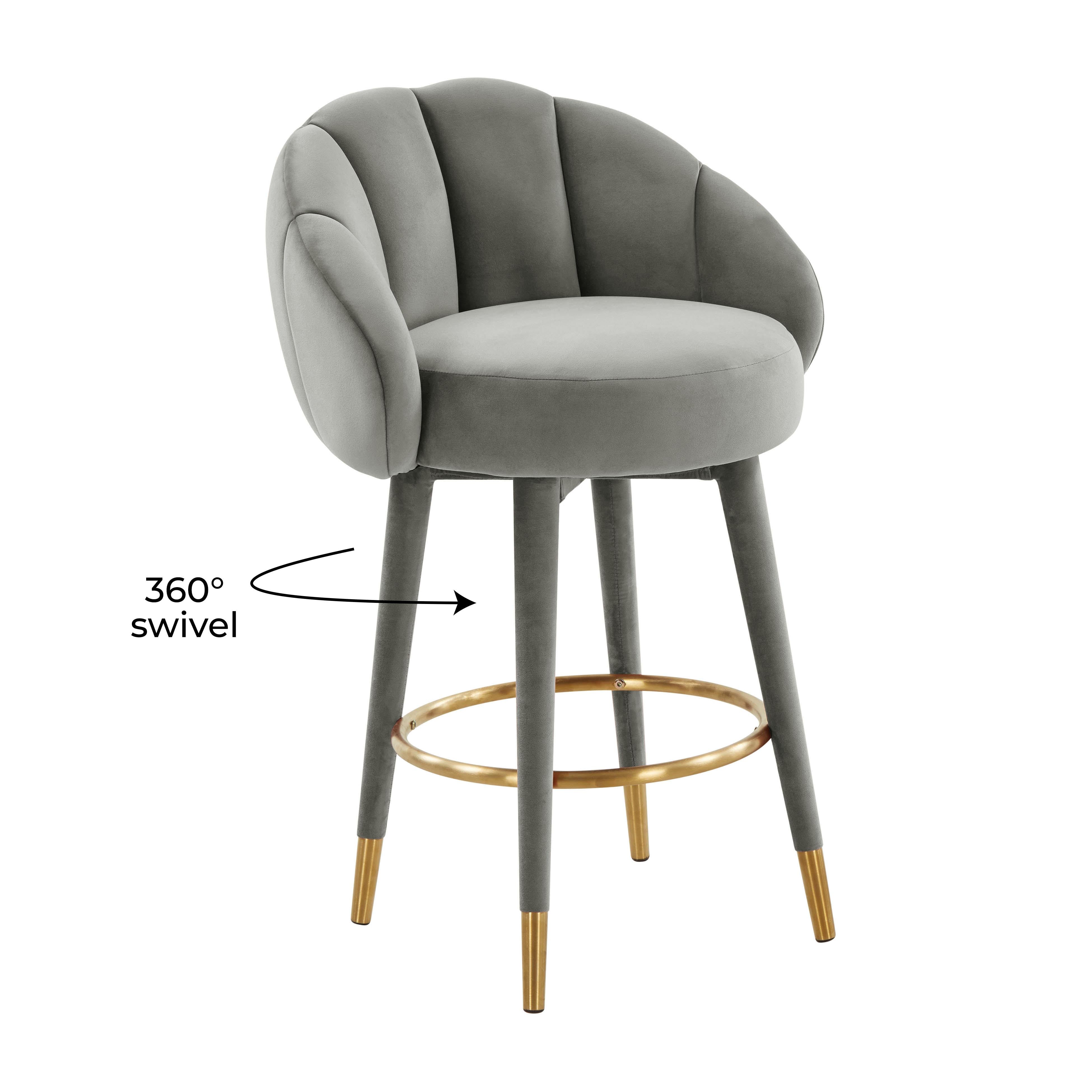 Myla Performance Velvet Swivel Stool