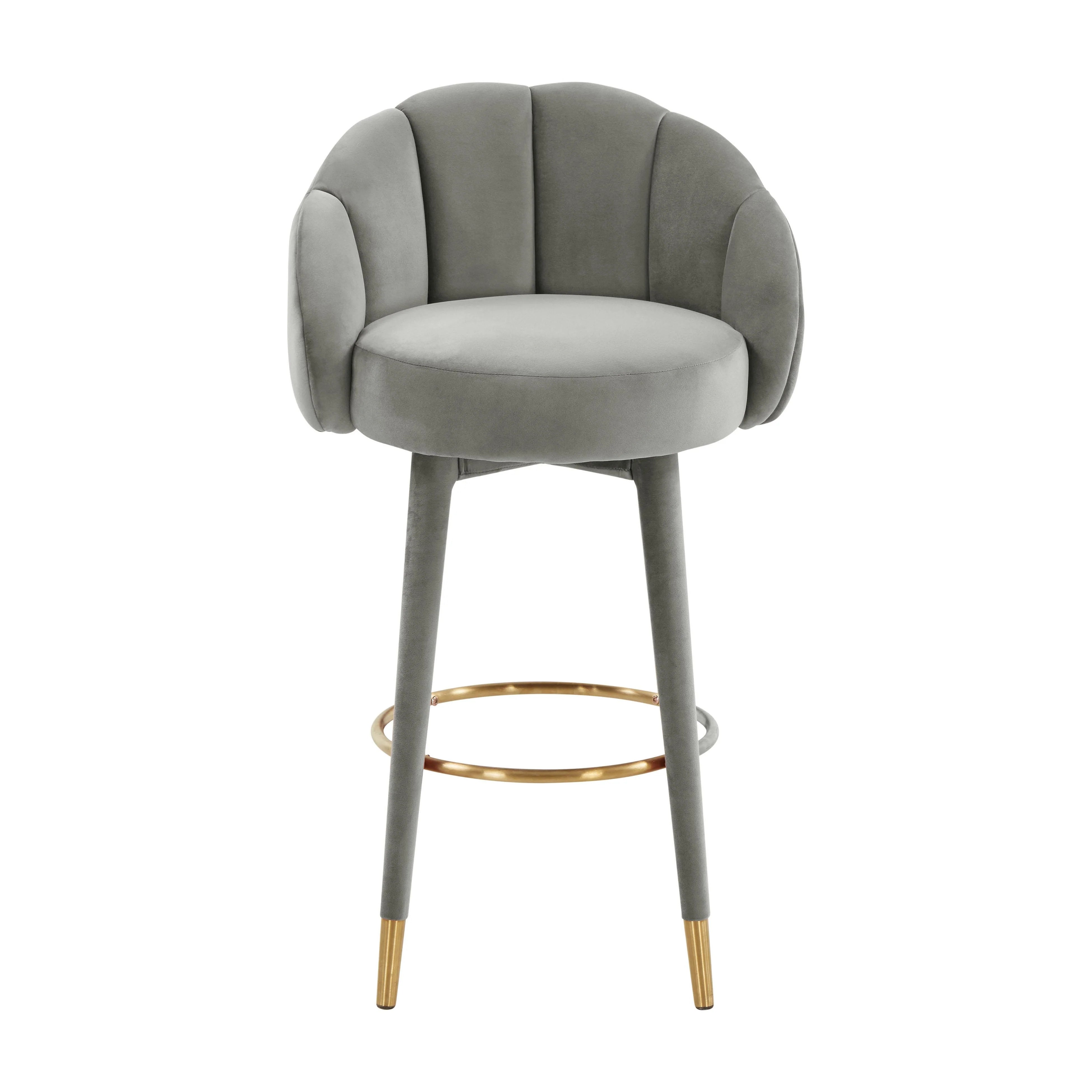 Myla Performance Velvet Swivel Stool