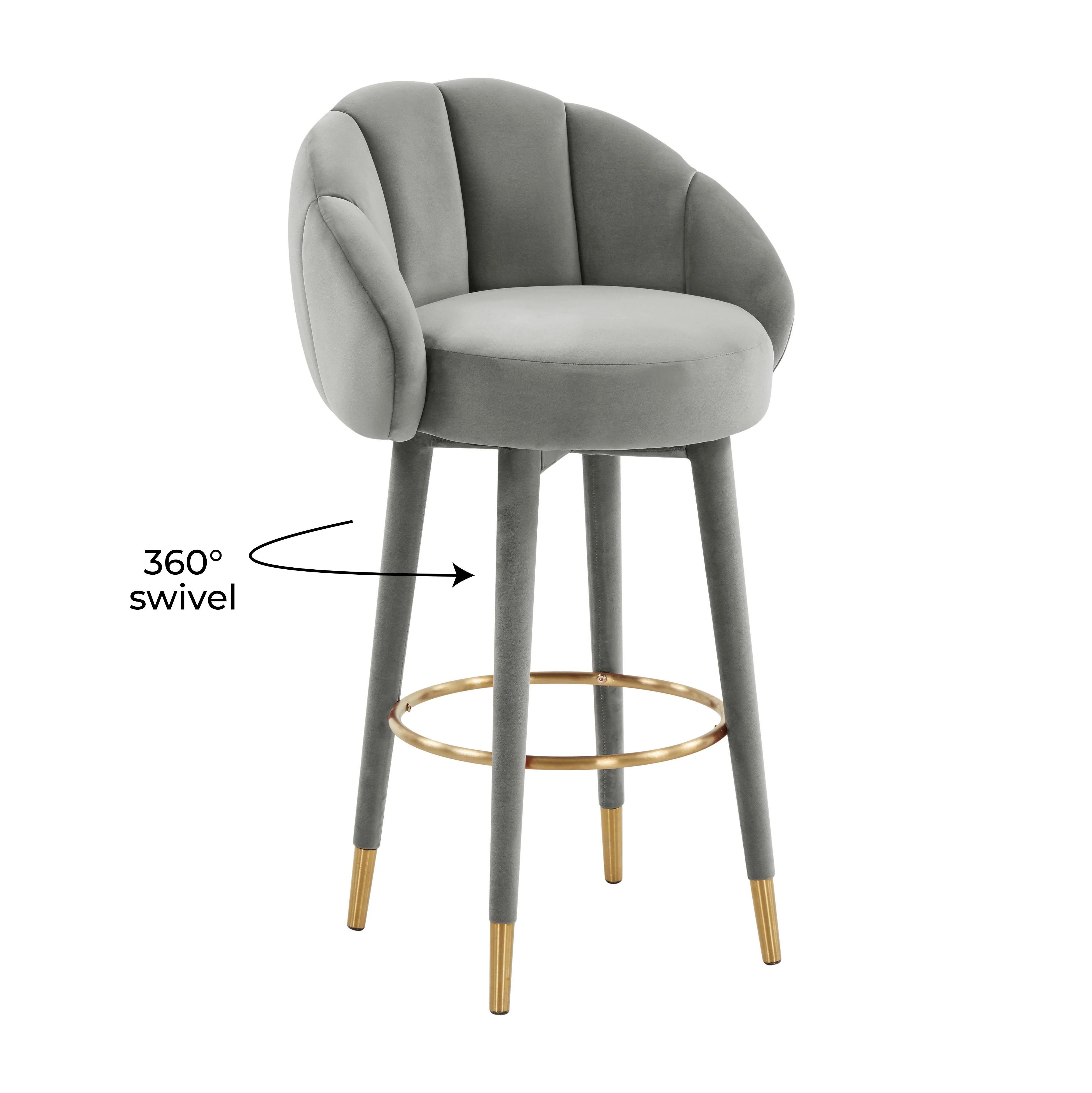 Myla Performance Velvet Swivel Stool