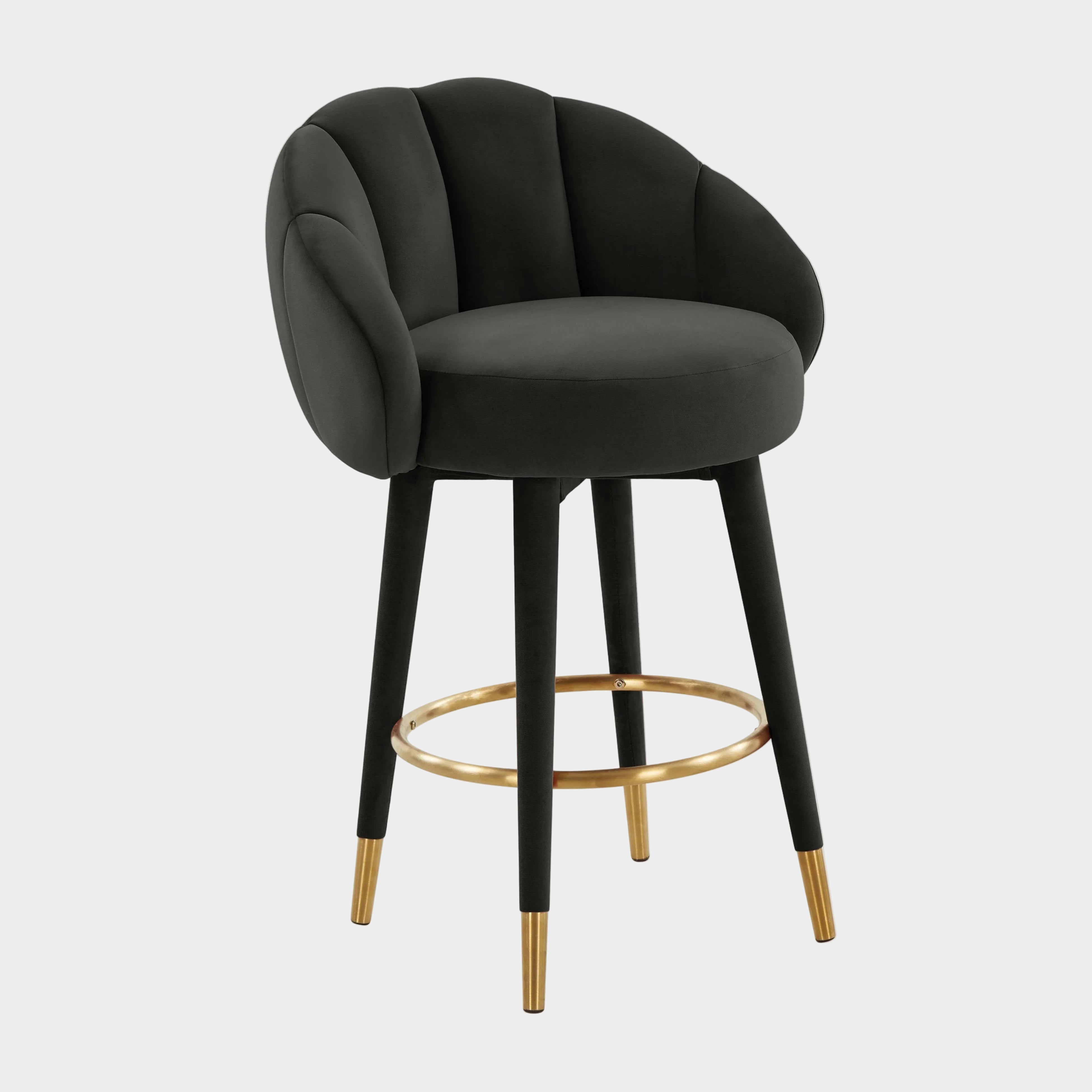 Myla Performance Velvet Swivel Stool