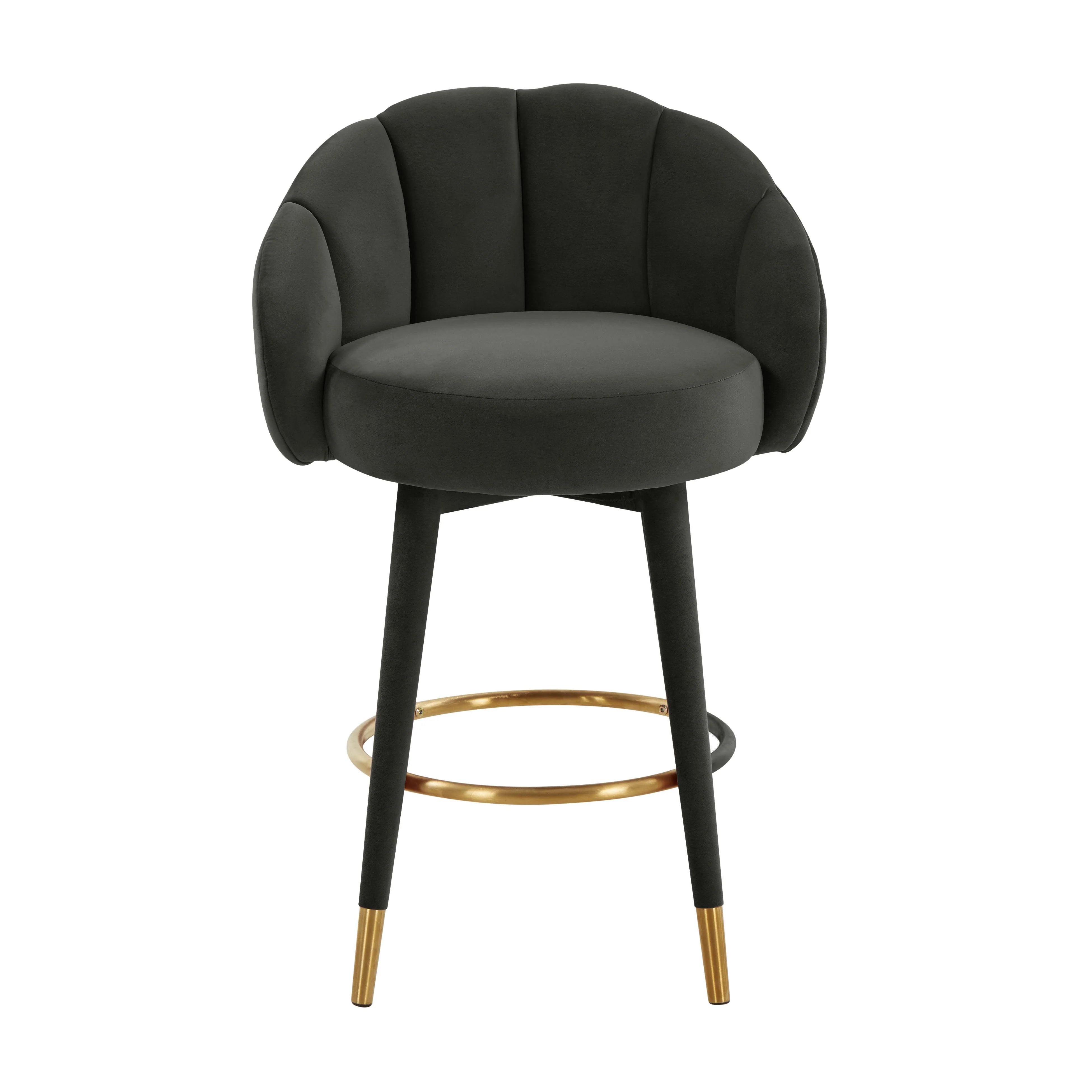Myla Performance Velvet Swivel Stool