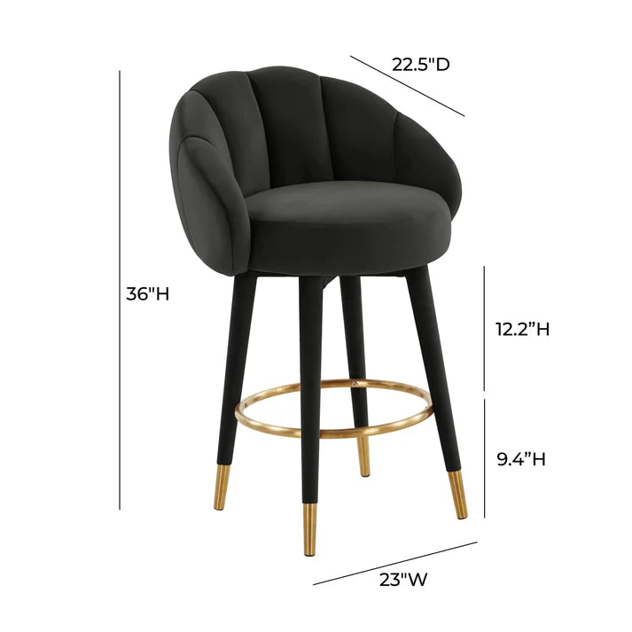 Myla Velvet Swivel Stool