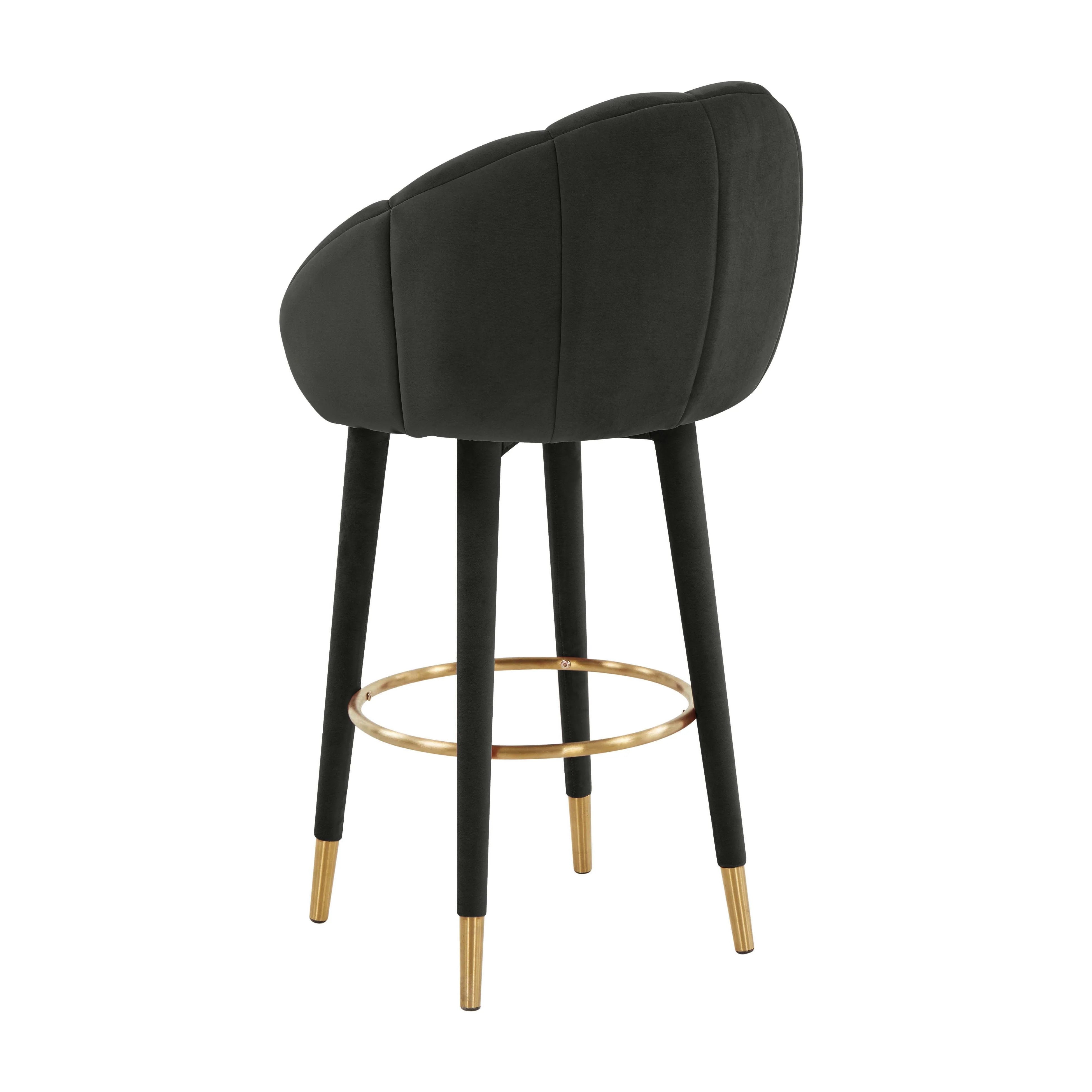 Myla Performance Velvet Swivel Stool