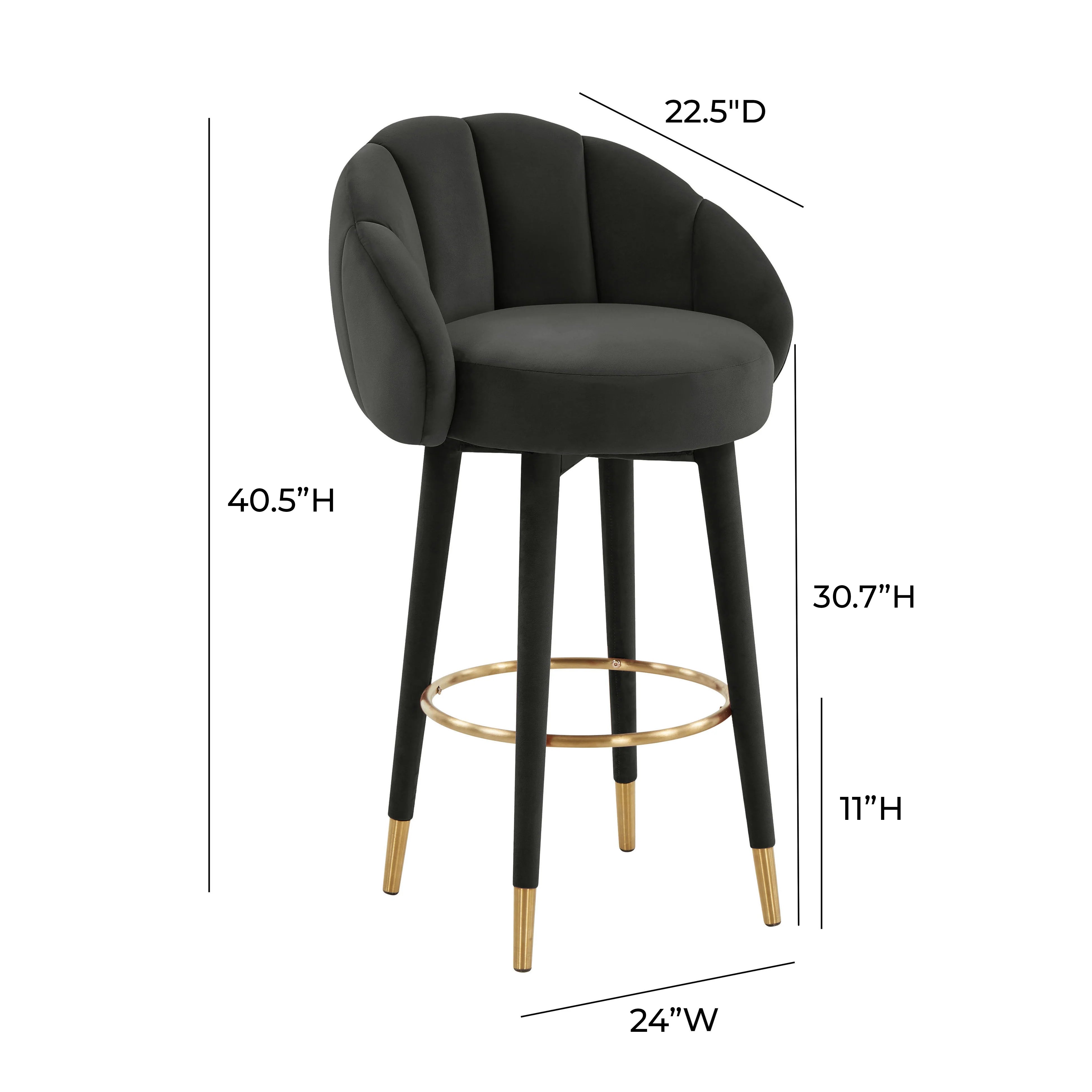 Myla Performance Velvet Swivel Stool