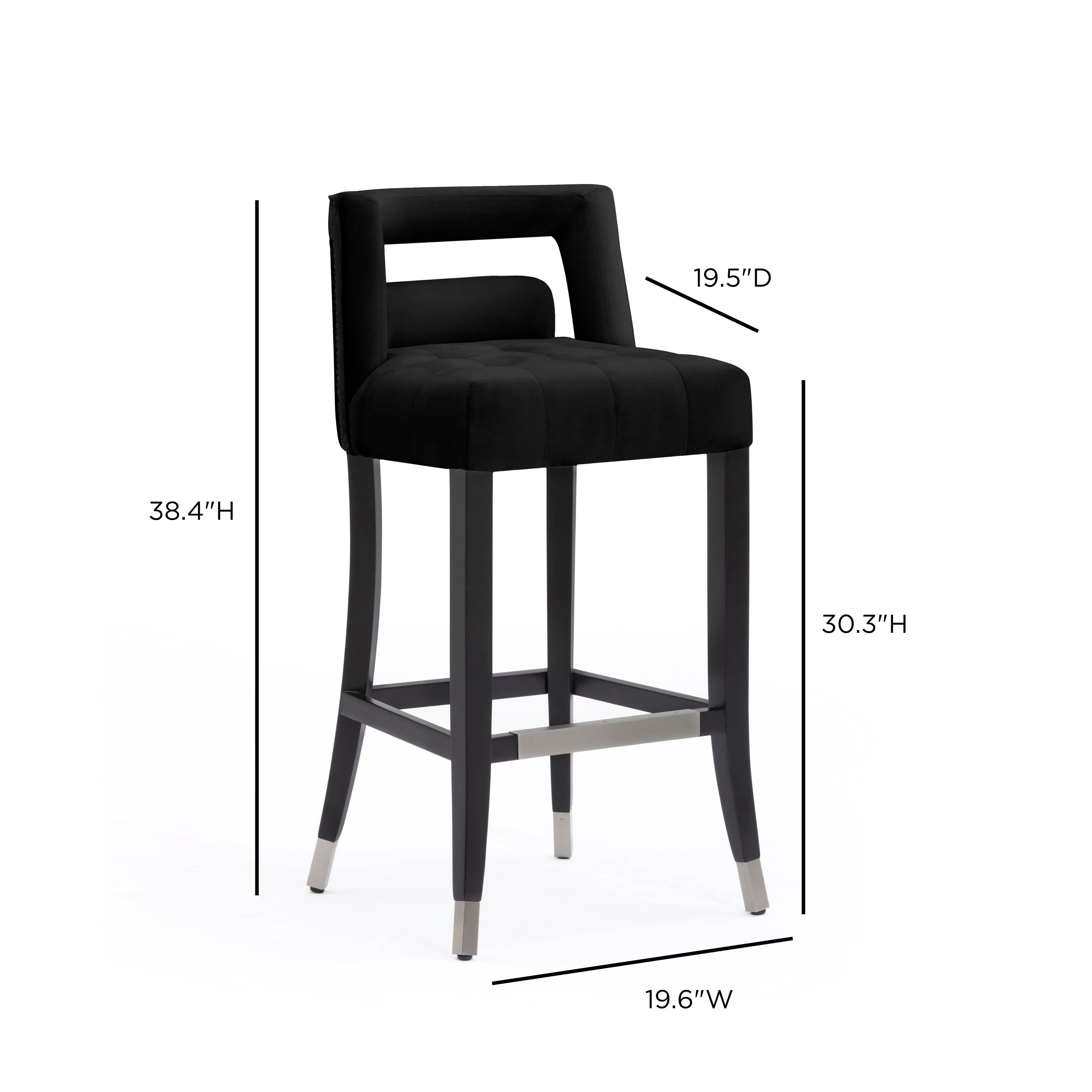 Tabouret de bar en velours bleu marine Hart