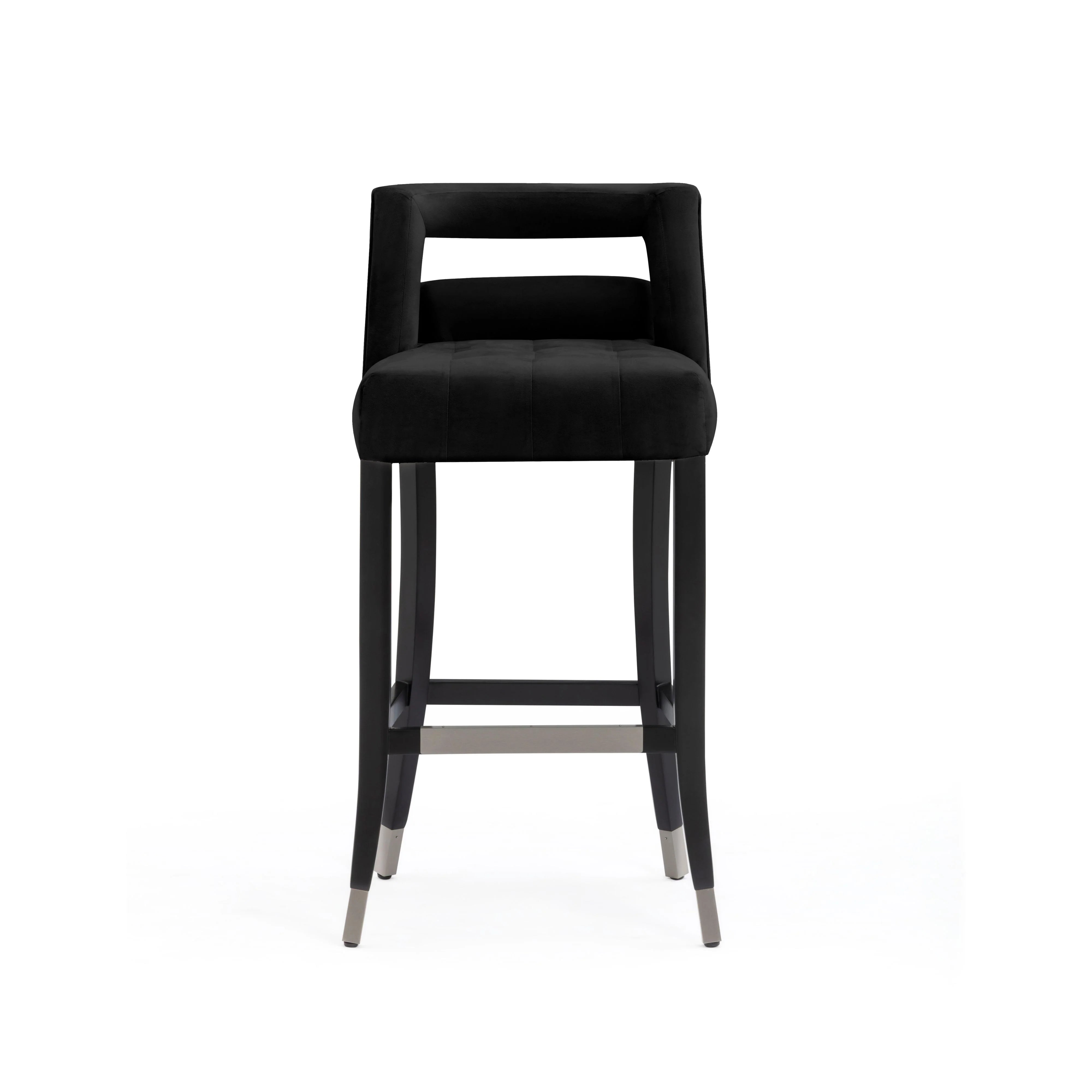 Tabouret de bar en velours bleu marine Hart