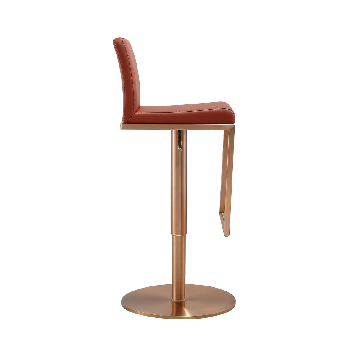 Sentinel Saddle Brown and Rose Gold Adjustable Stool