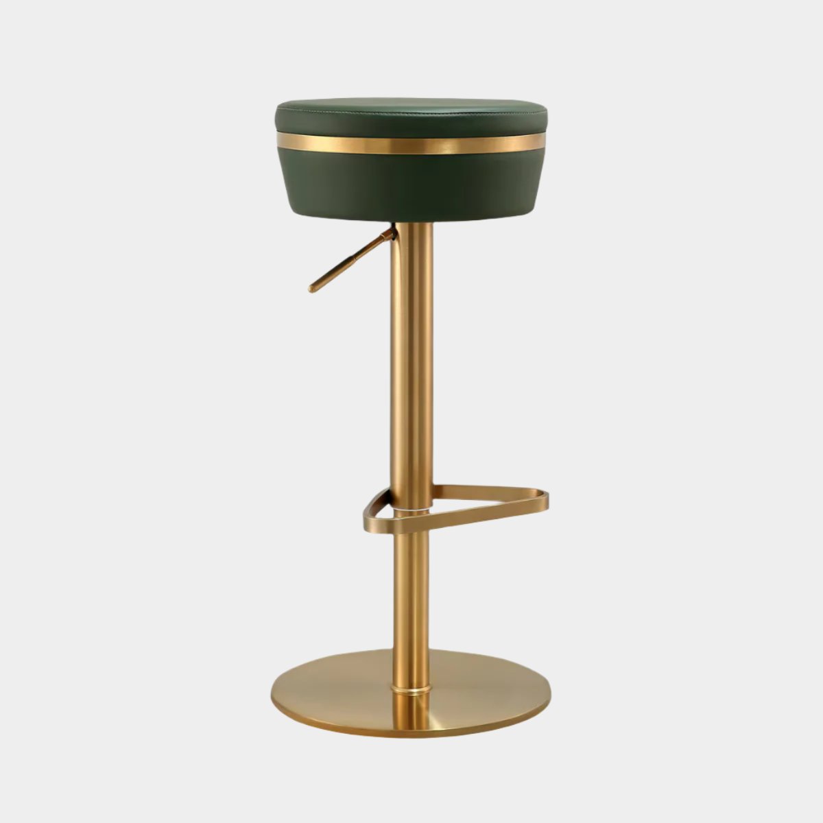 Astro Malachite Green Performance Vegan Leather and Gold Adjustable Stool