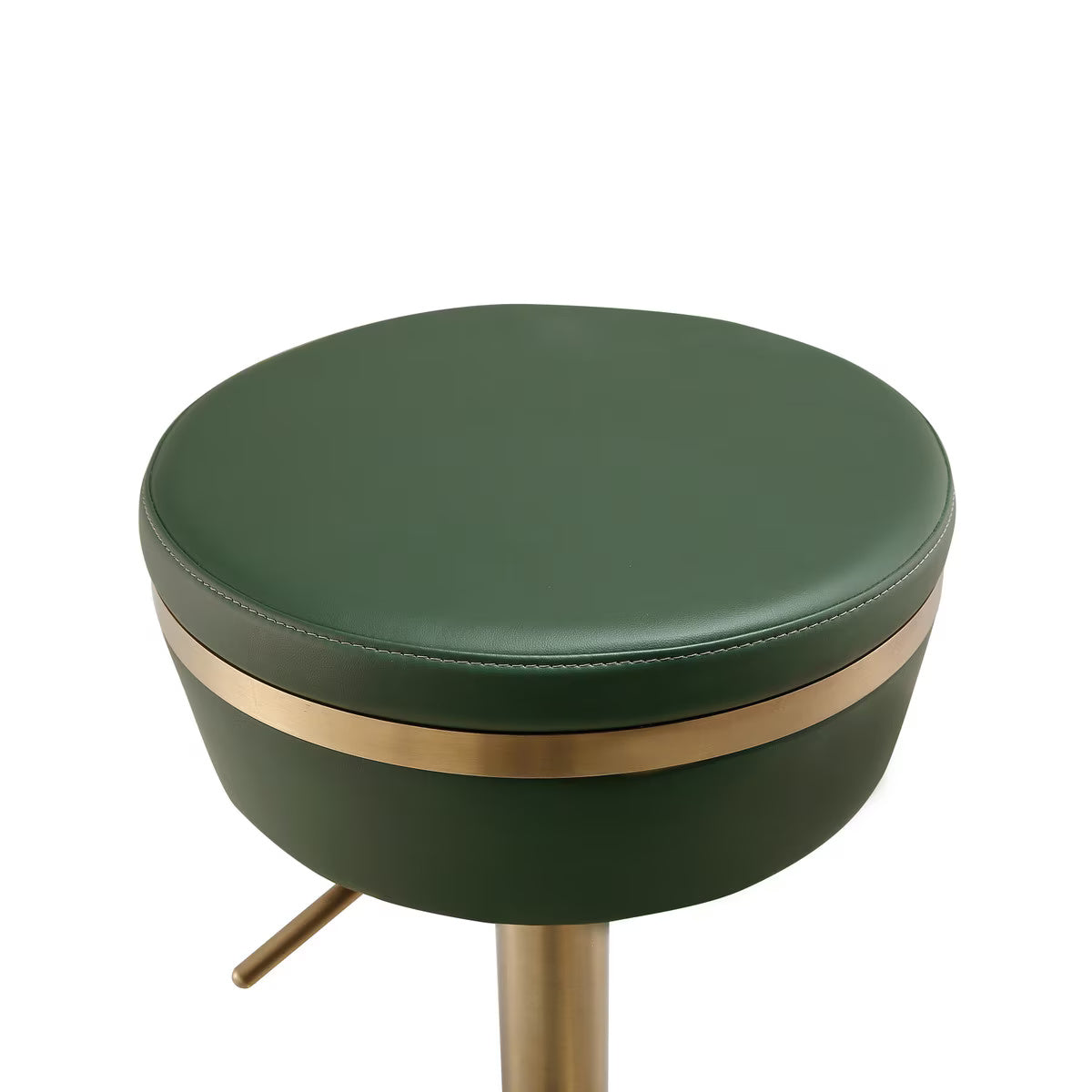 Astro Malachite Green Performance Vegan Leather and Gold Adjustable Stool