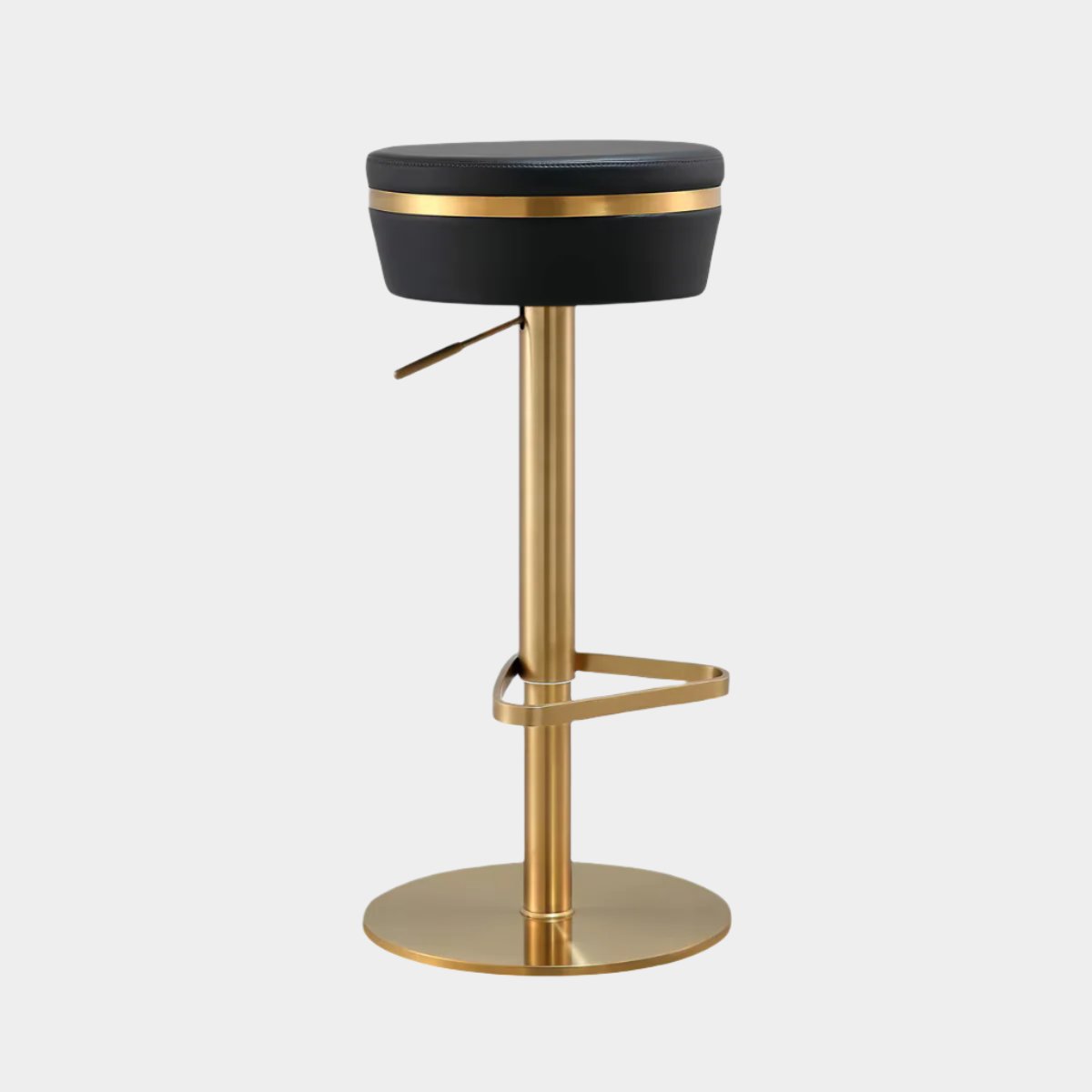 Astro Black Performance Vegan Leather and Gold Adjustable Stool