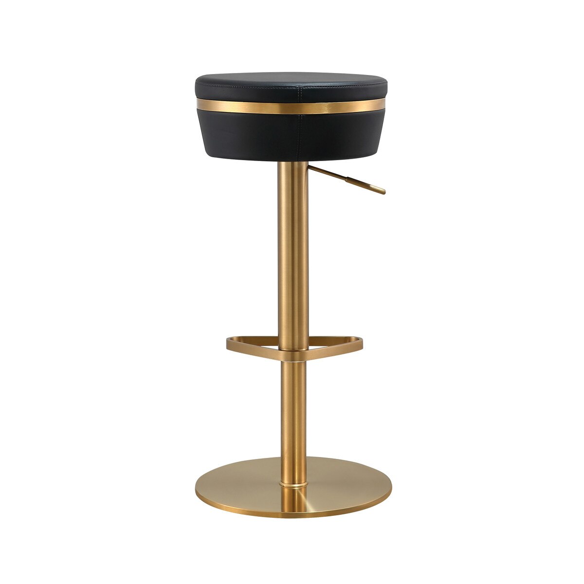 Astro Black Performance Vegan Leather and Gold Adjustable Stool